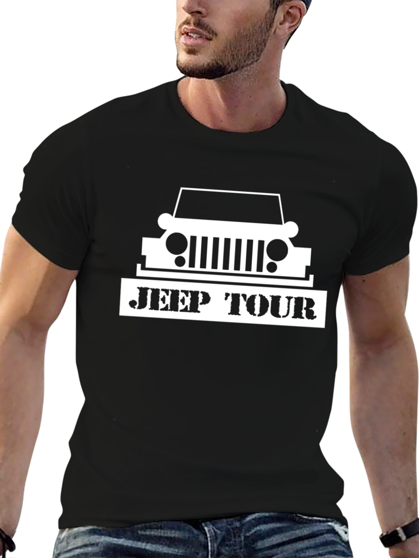 Jeep Tour Graphic Tee - Black Crew Neck