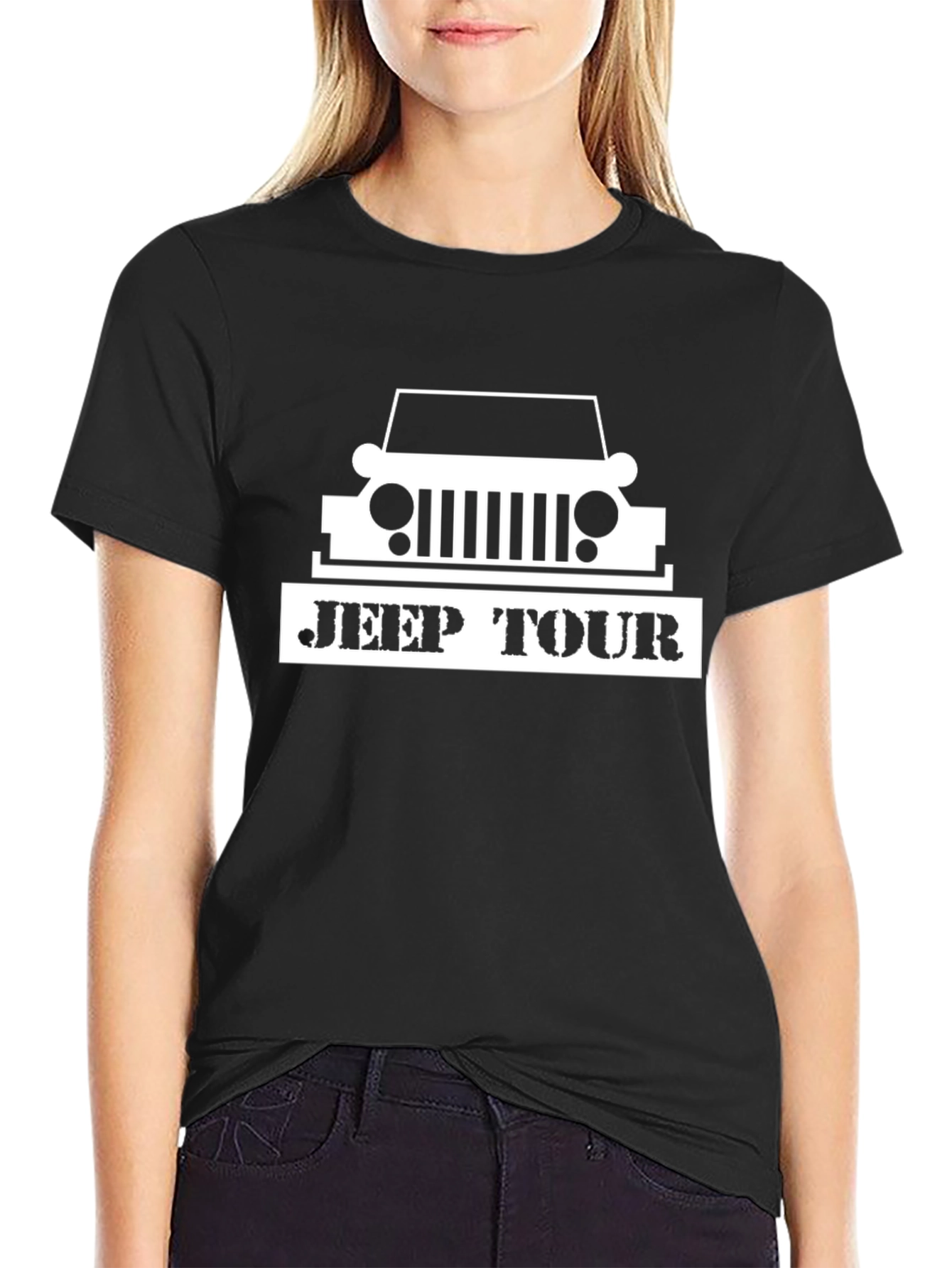 Jeep Tour Graphic Tee - Black Crew Neck