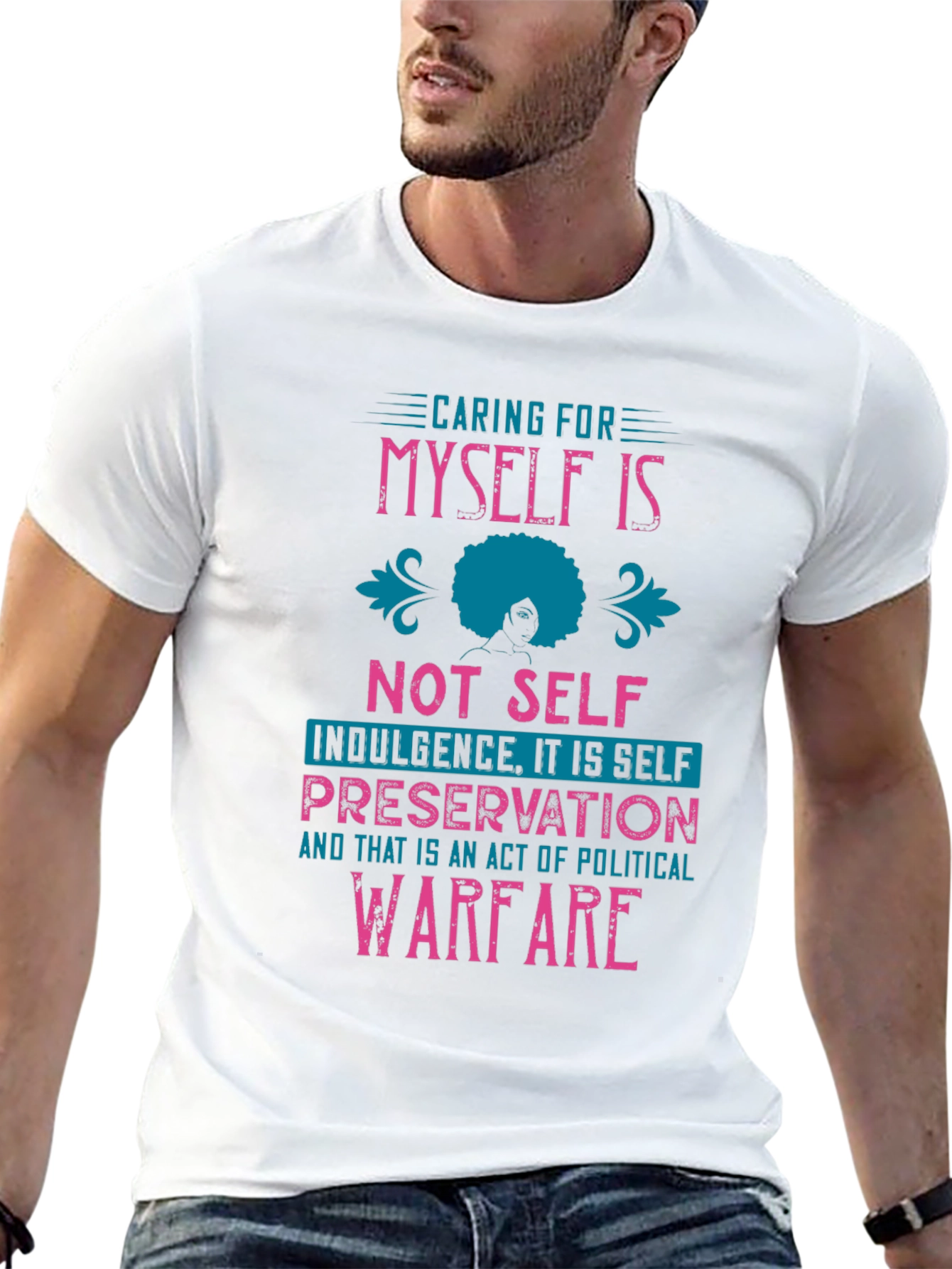 Self-Care Political Warfare Graphic Tee - Black