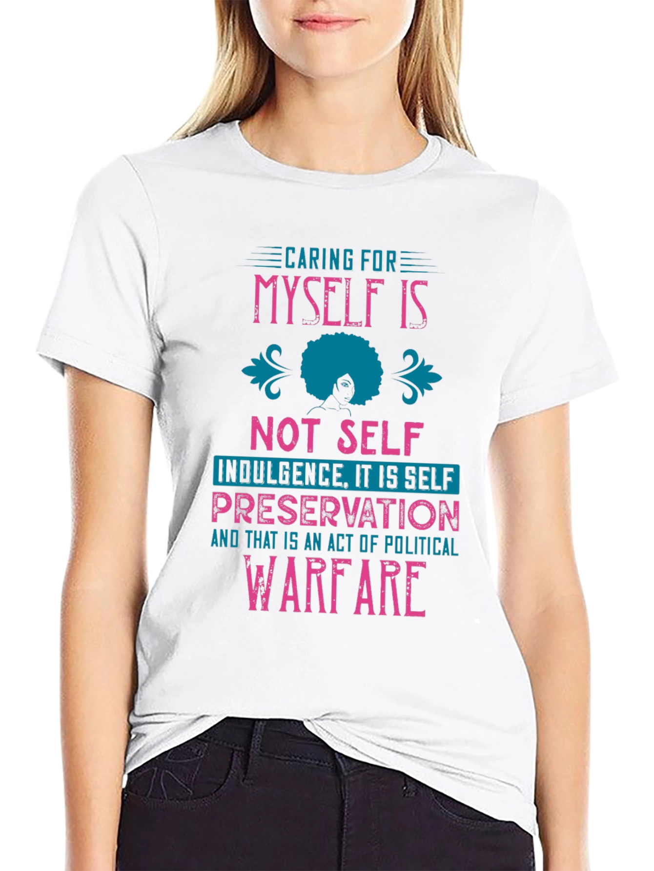 Self-Care Political Warfare Graphic Tee - Black