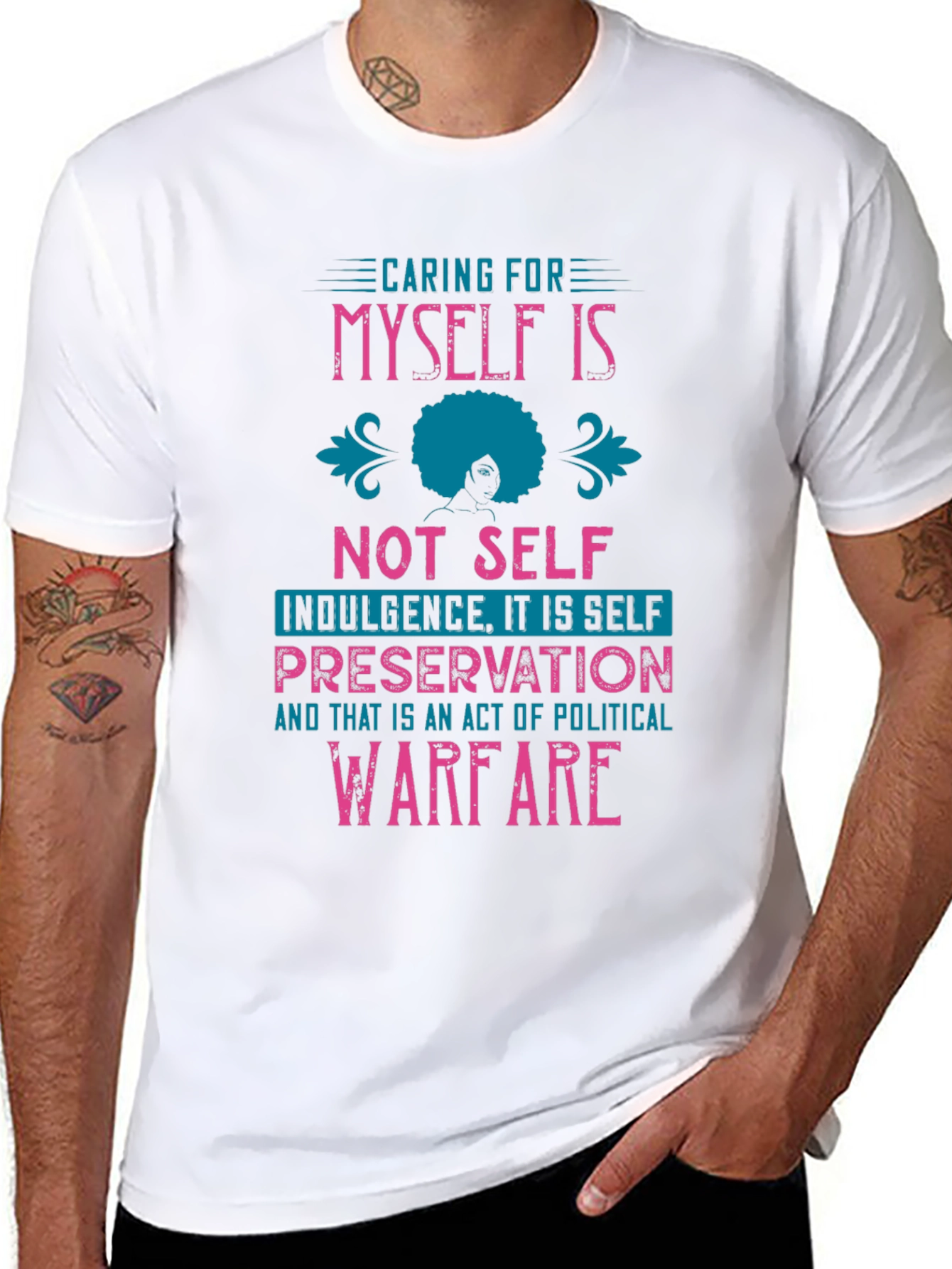 Self-Care Political Warfare Graphic Tee - Black