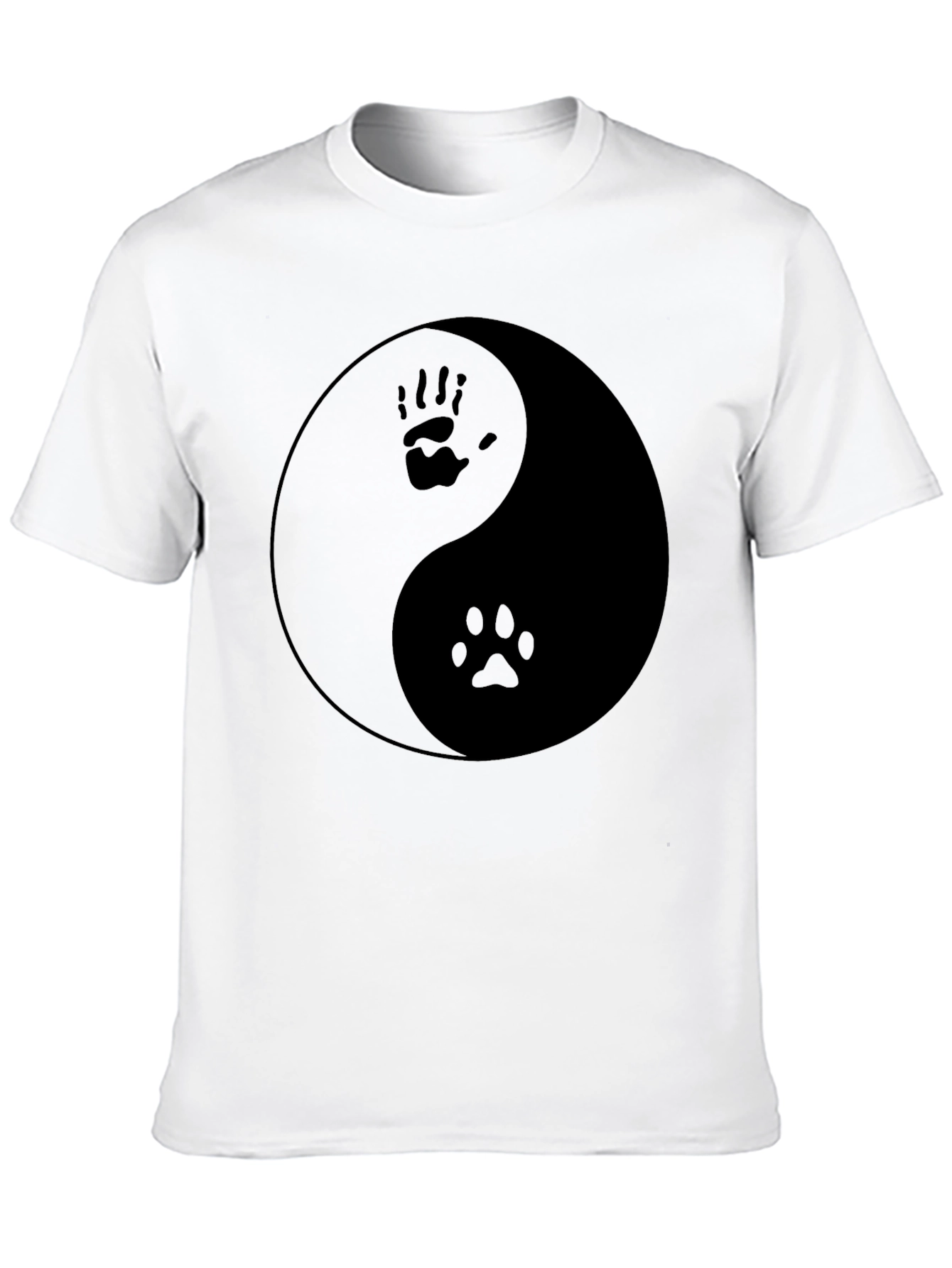 Yin Yang Hand Paw Print T-Shirt