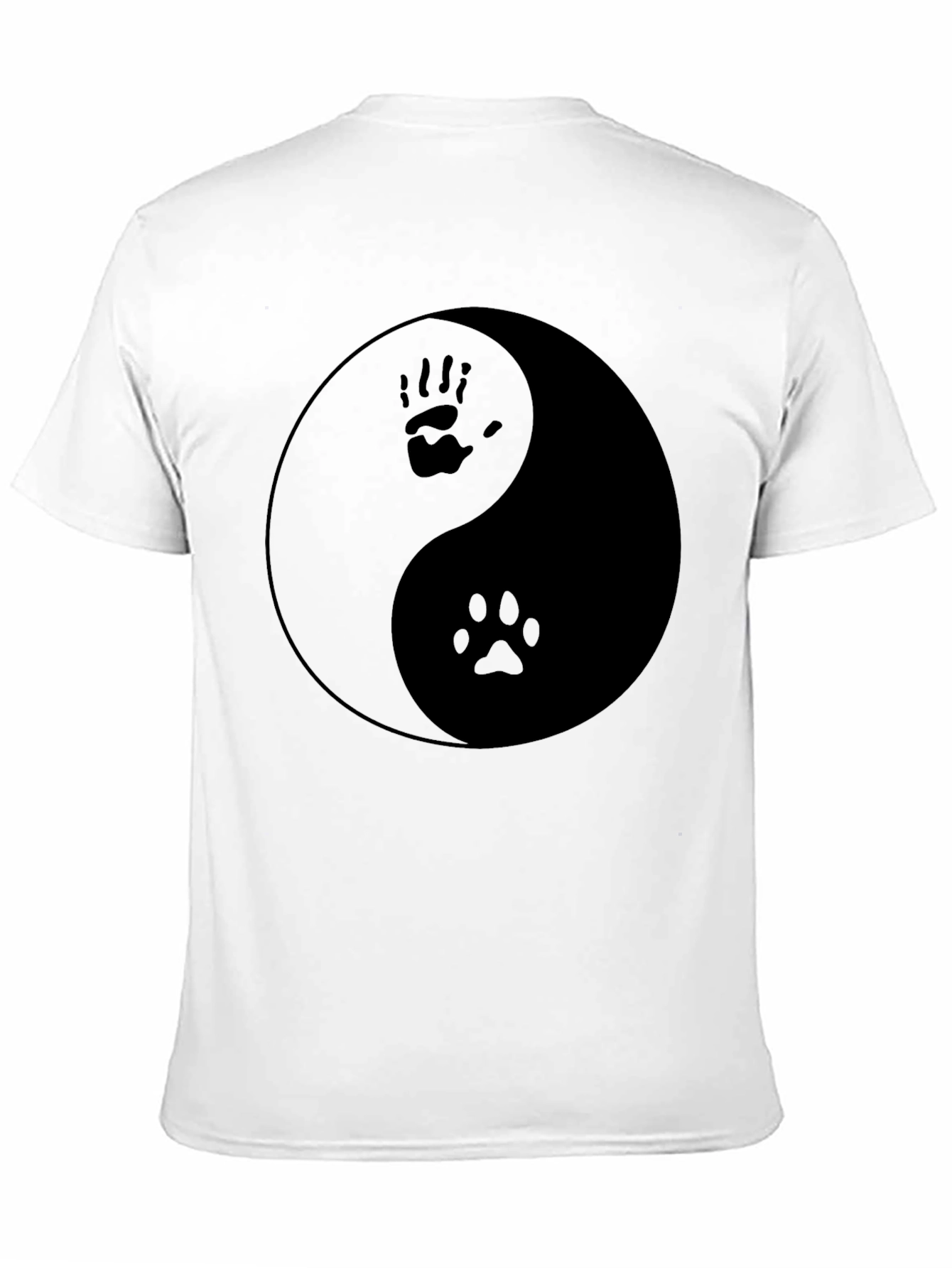 Yin Yang Hand Paw Print T-Shirt