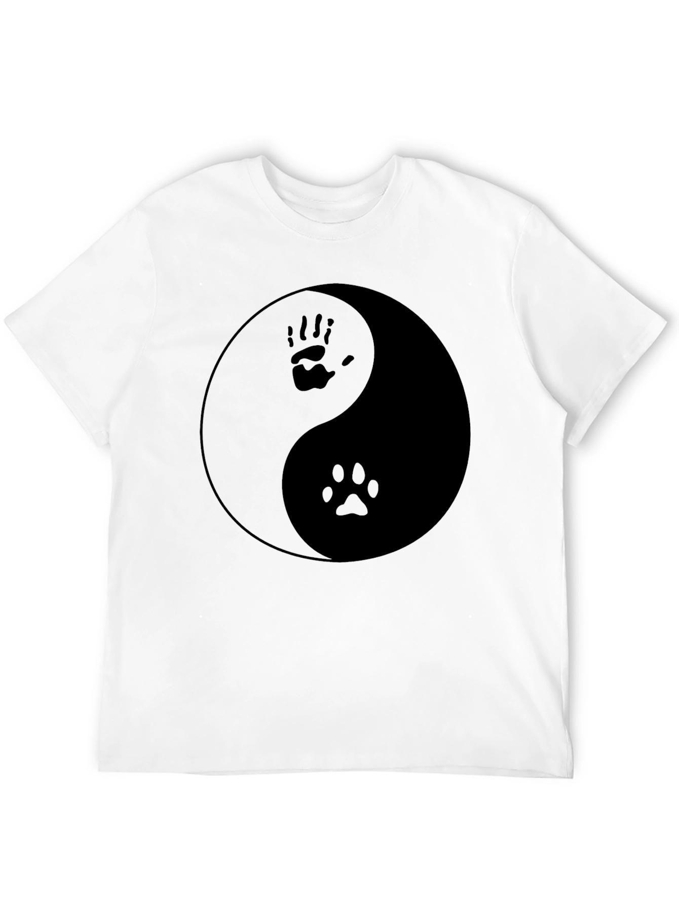 Yin Yang Hand Paw Print T-Shirt