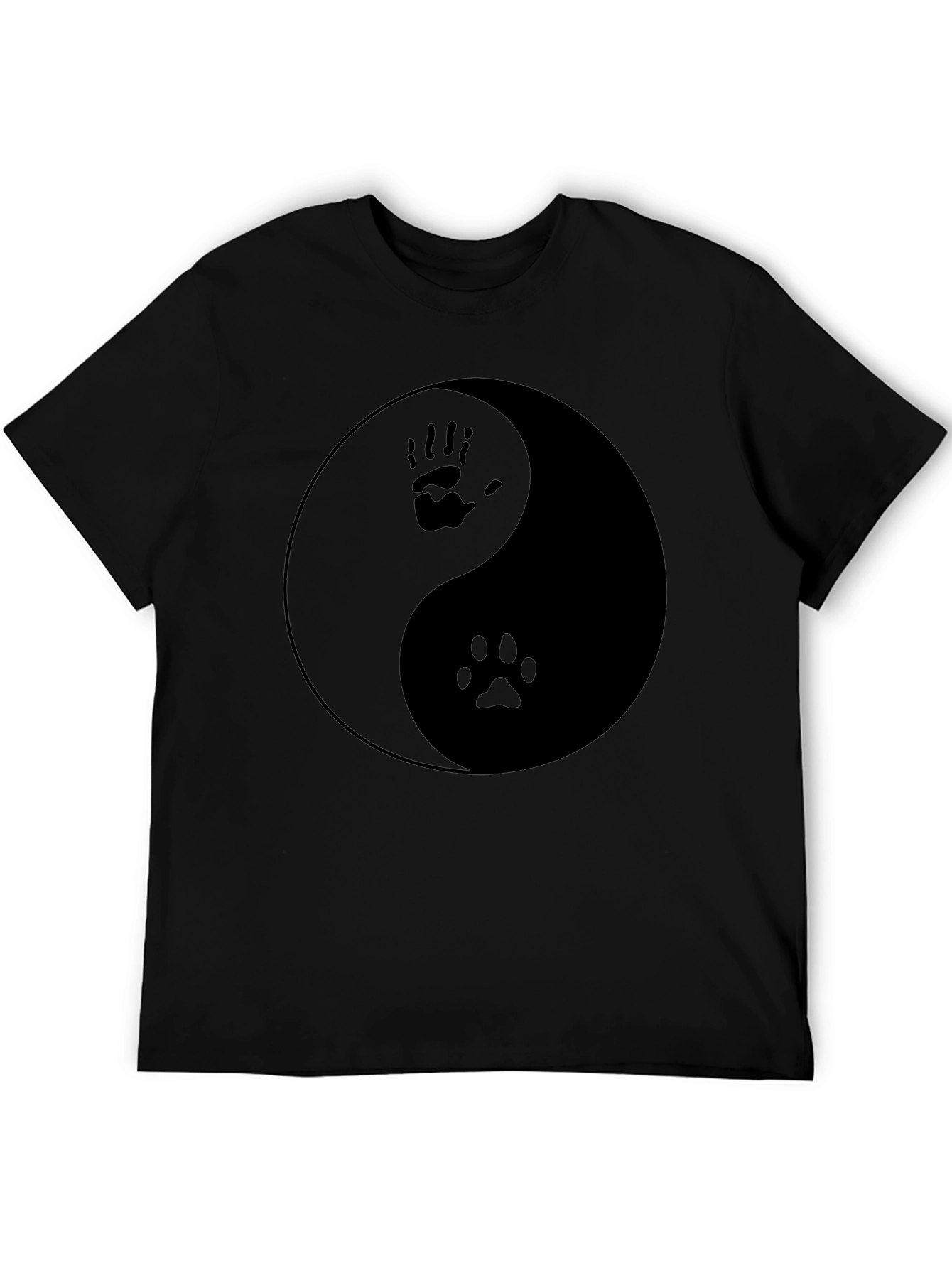 Yin Yang Hand Paw Print T-Shirt