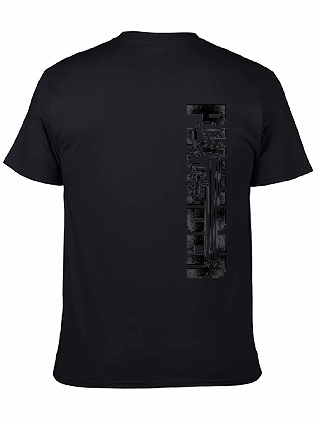 Plumber Wrench Graphic T-Shirt - Black