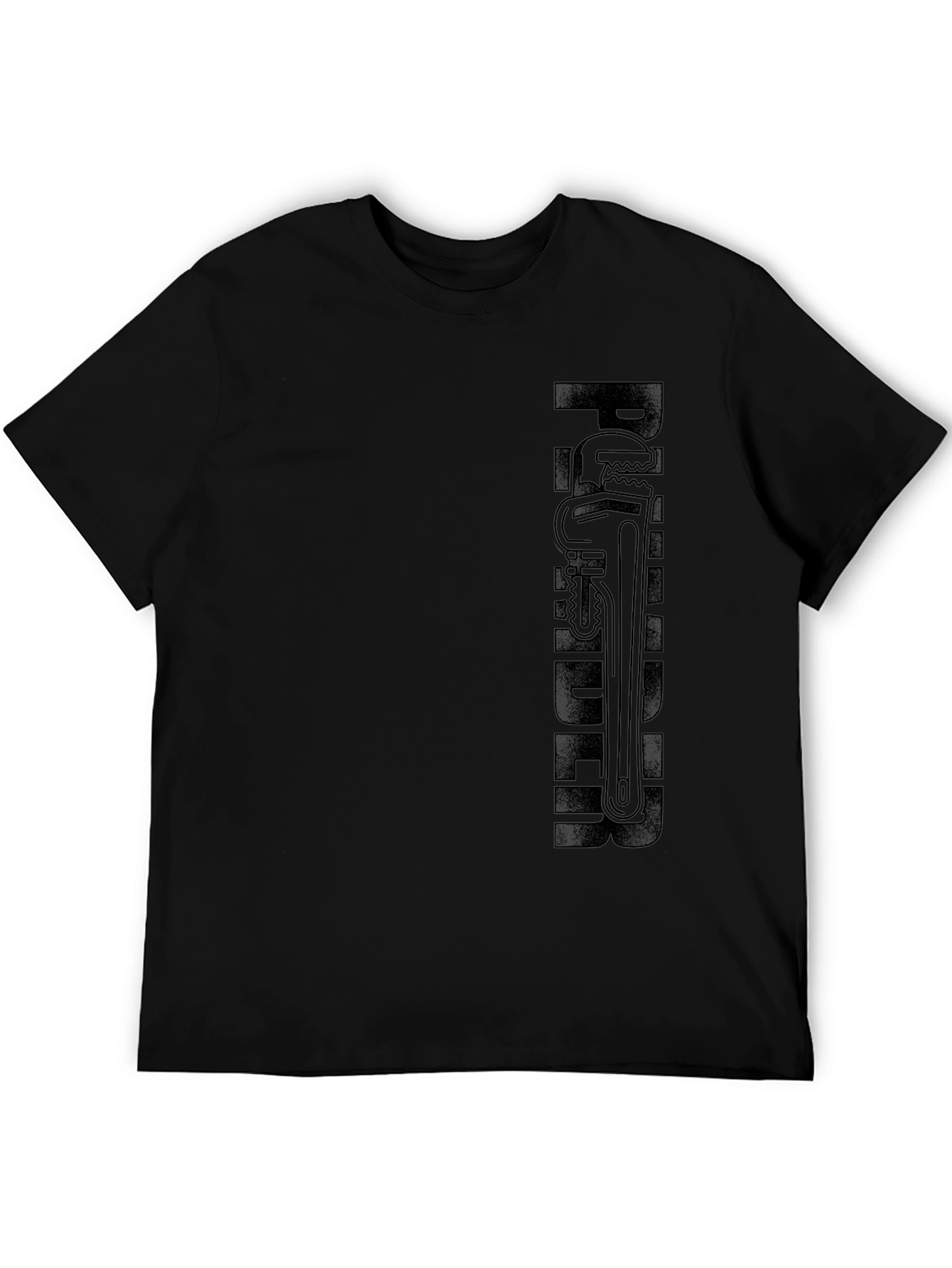 Plumber Wrench Graphic T-Shirt - Black