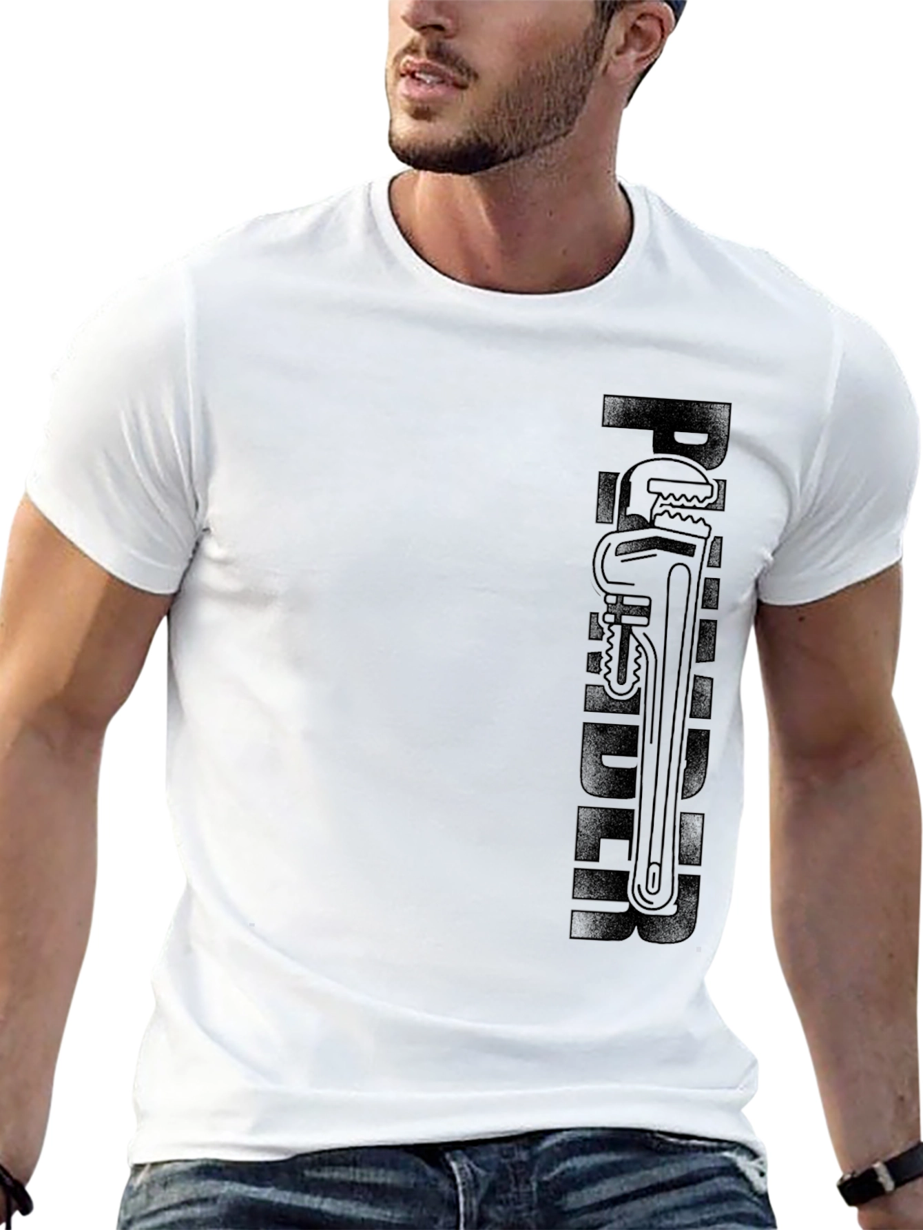 Plumber Wrench Graphic T-Shirt - Black
