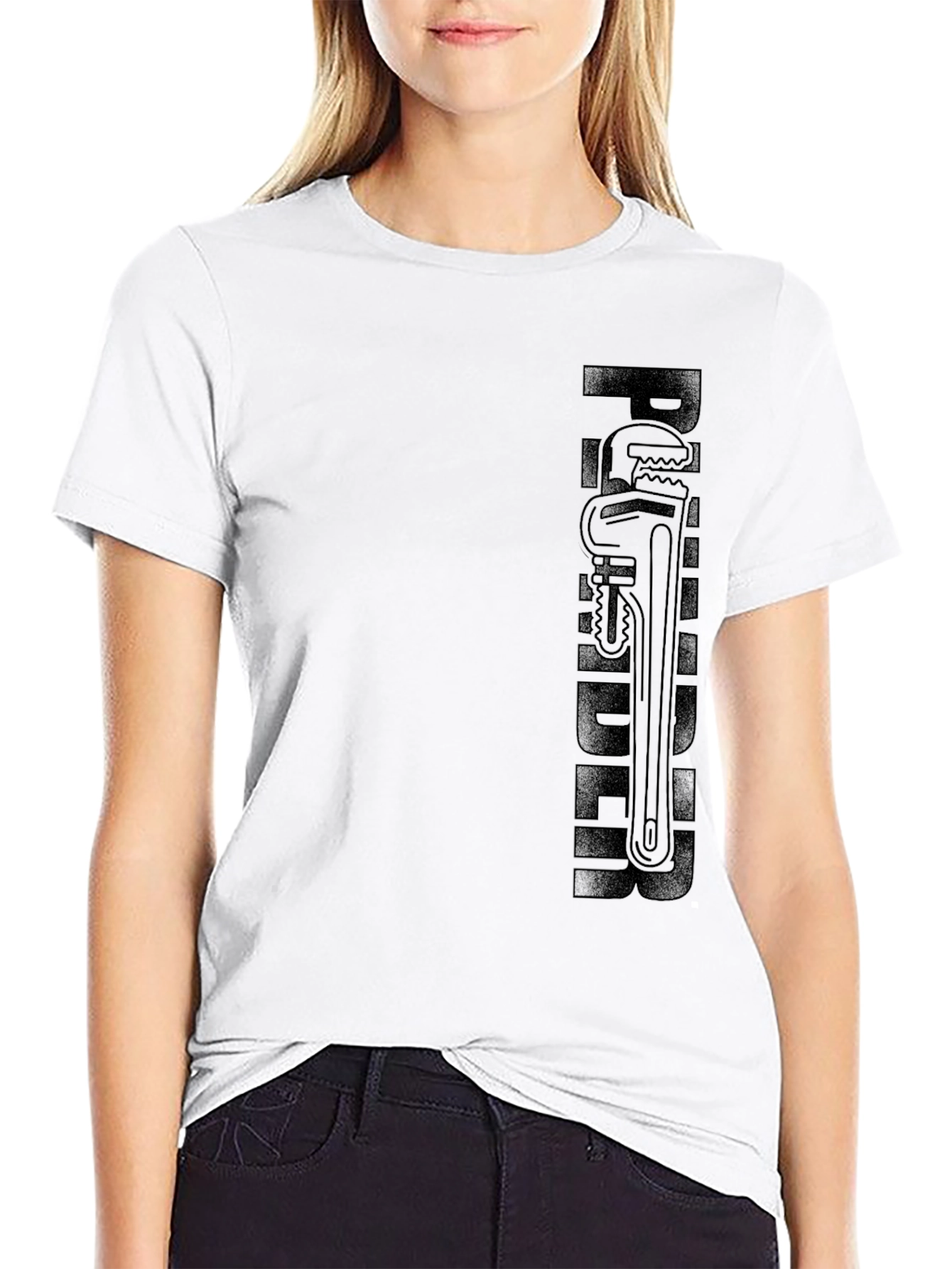 Plumber Wrench Graphic T-Shirt - Black