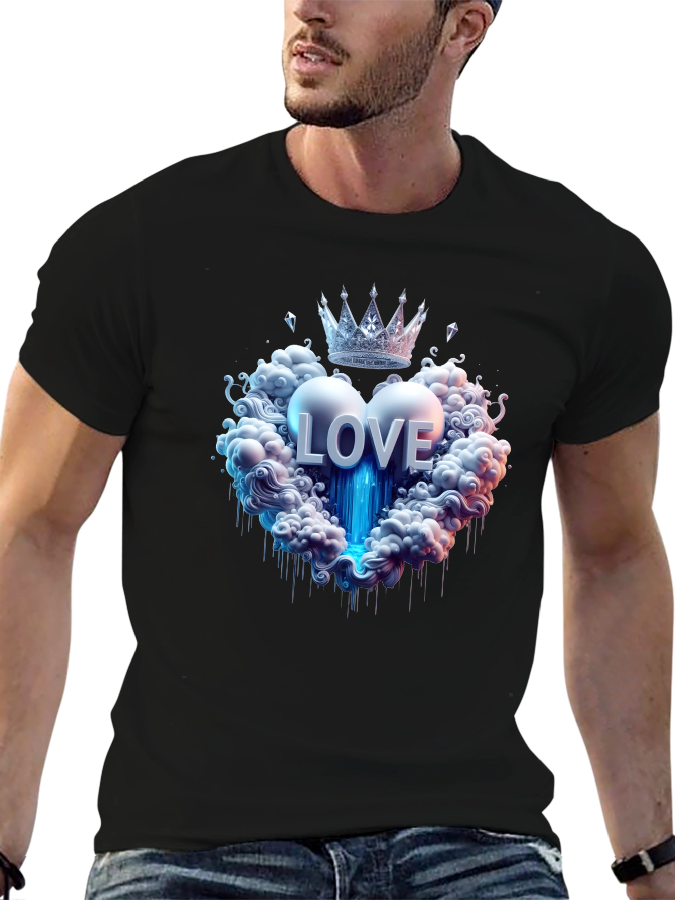Love Crown Black T-Shirt