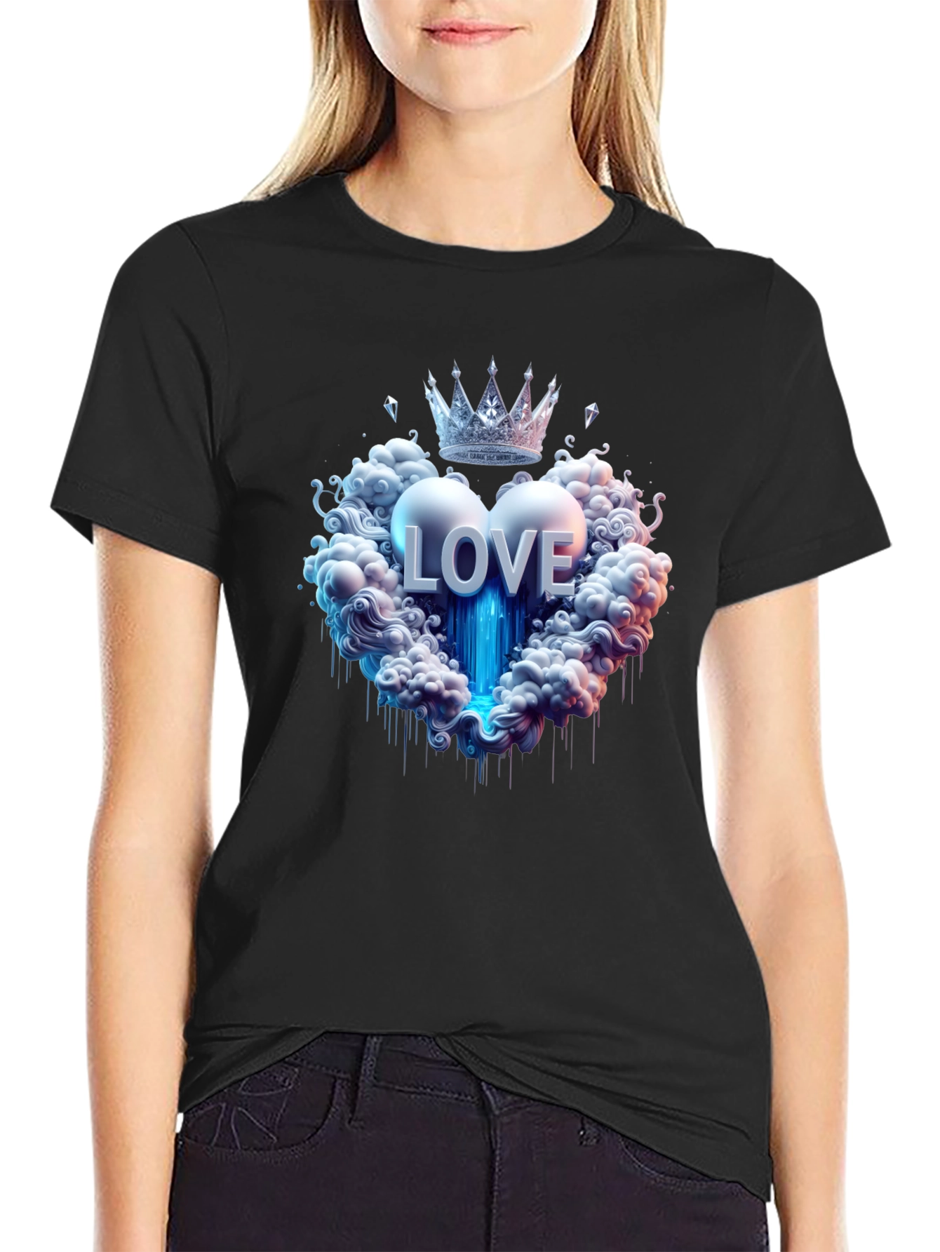 Love Crown Black T-Shirt