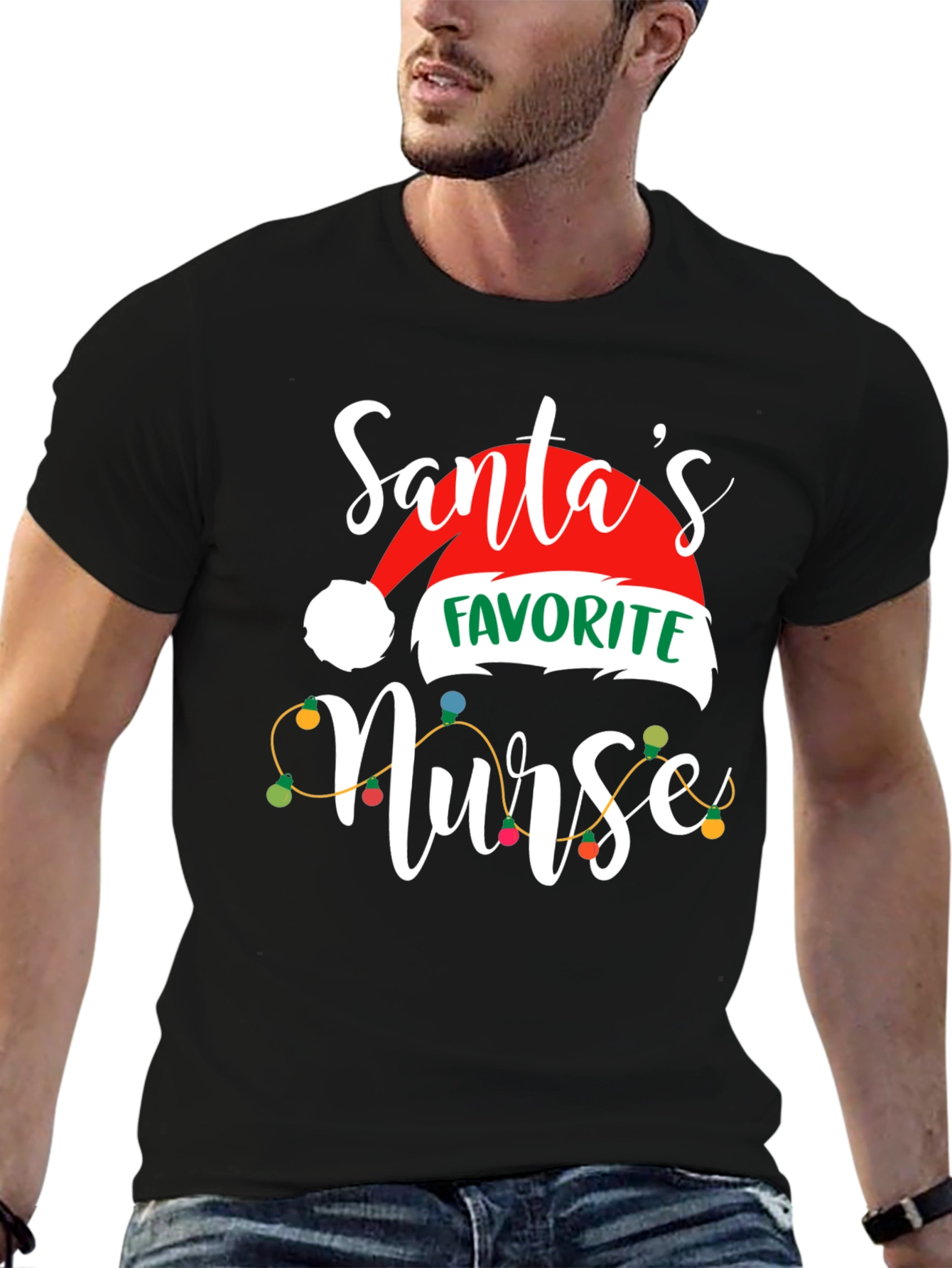 Santas Favorite Nurse Christmas T-Shirt