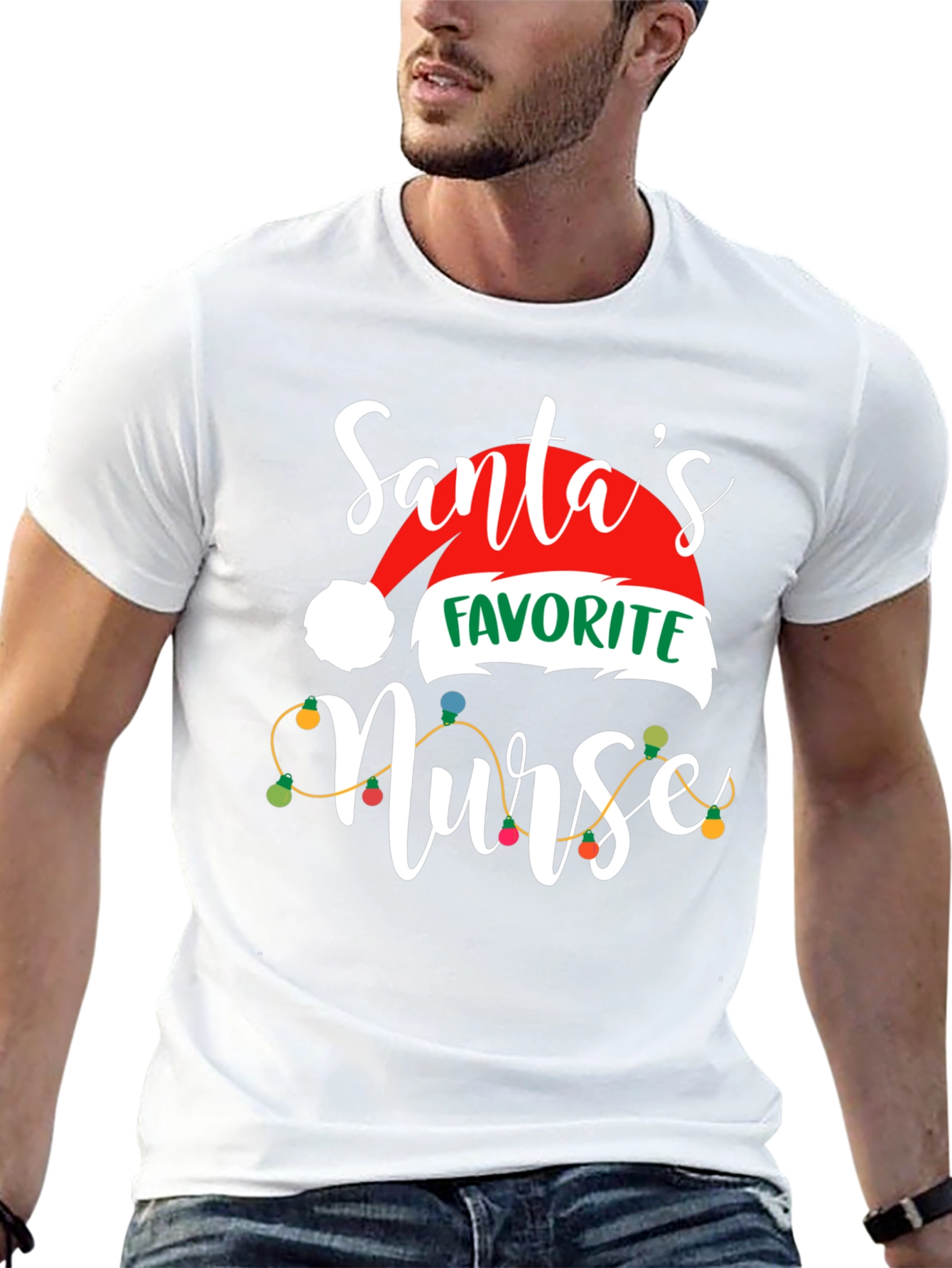 Santas Favorite Nurse Christmas T-Shirt
