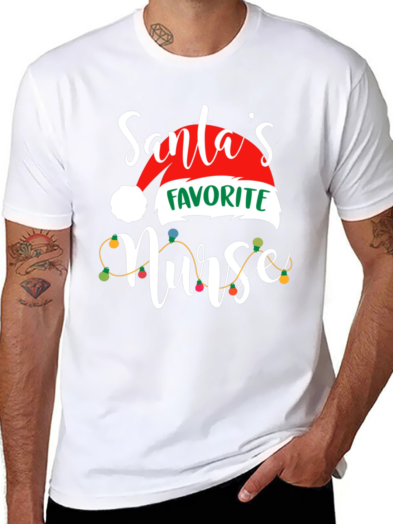Santas Favorite Nurse Christmas T-Shirt