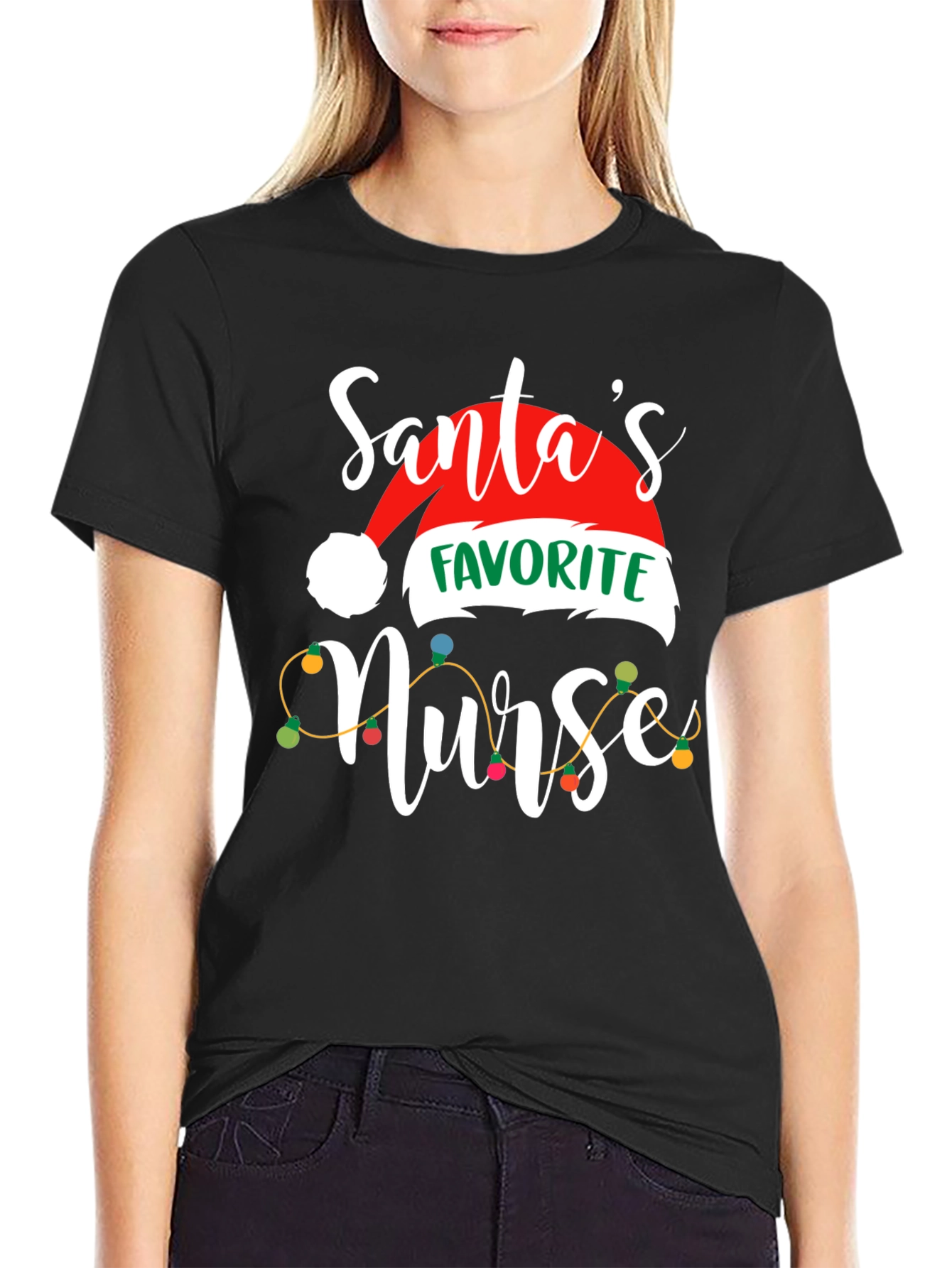 Santas Favorite Nurse Christmas T-Shirt