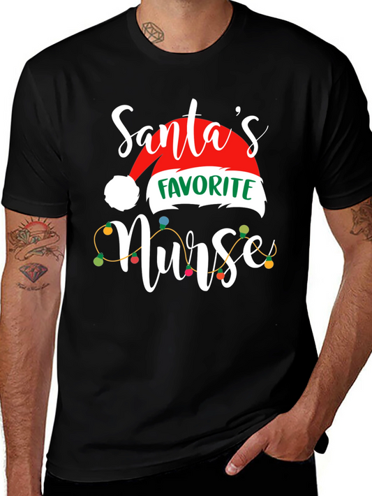 Santas Favorite Nurse Christmas T-Shirt