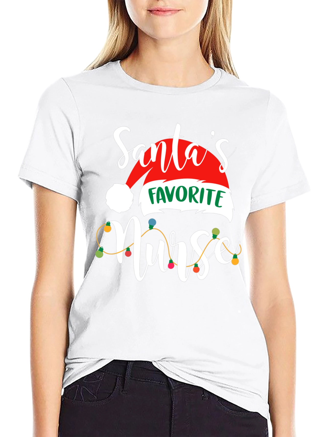 Santas Favorite Nurse Christmas T-Shirt