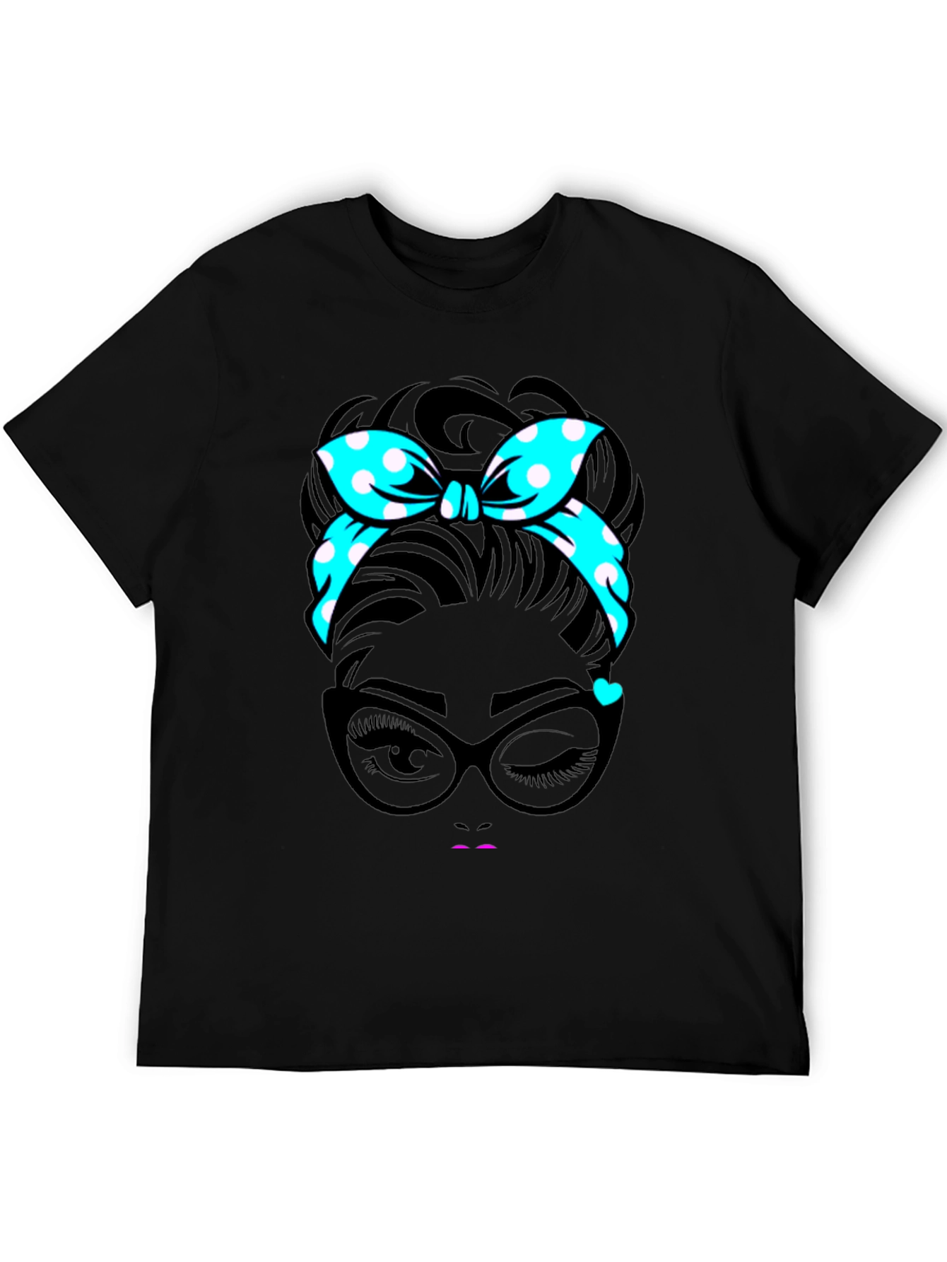 Retro Polka Dot Headband Womans Graphic Tee