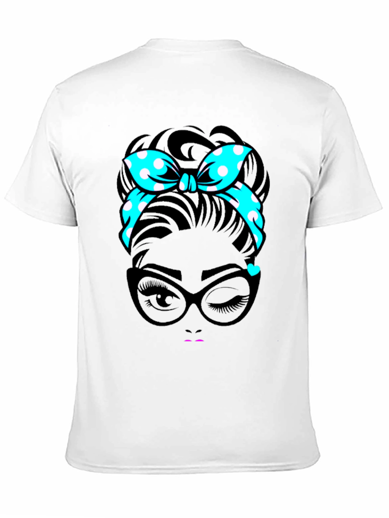Retro Polka Dot Headband Womans Graphic Tee