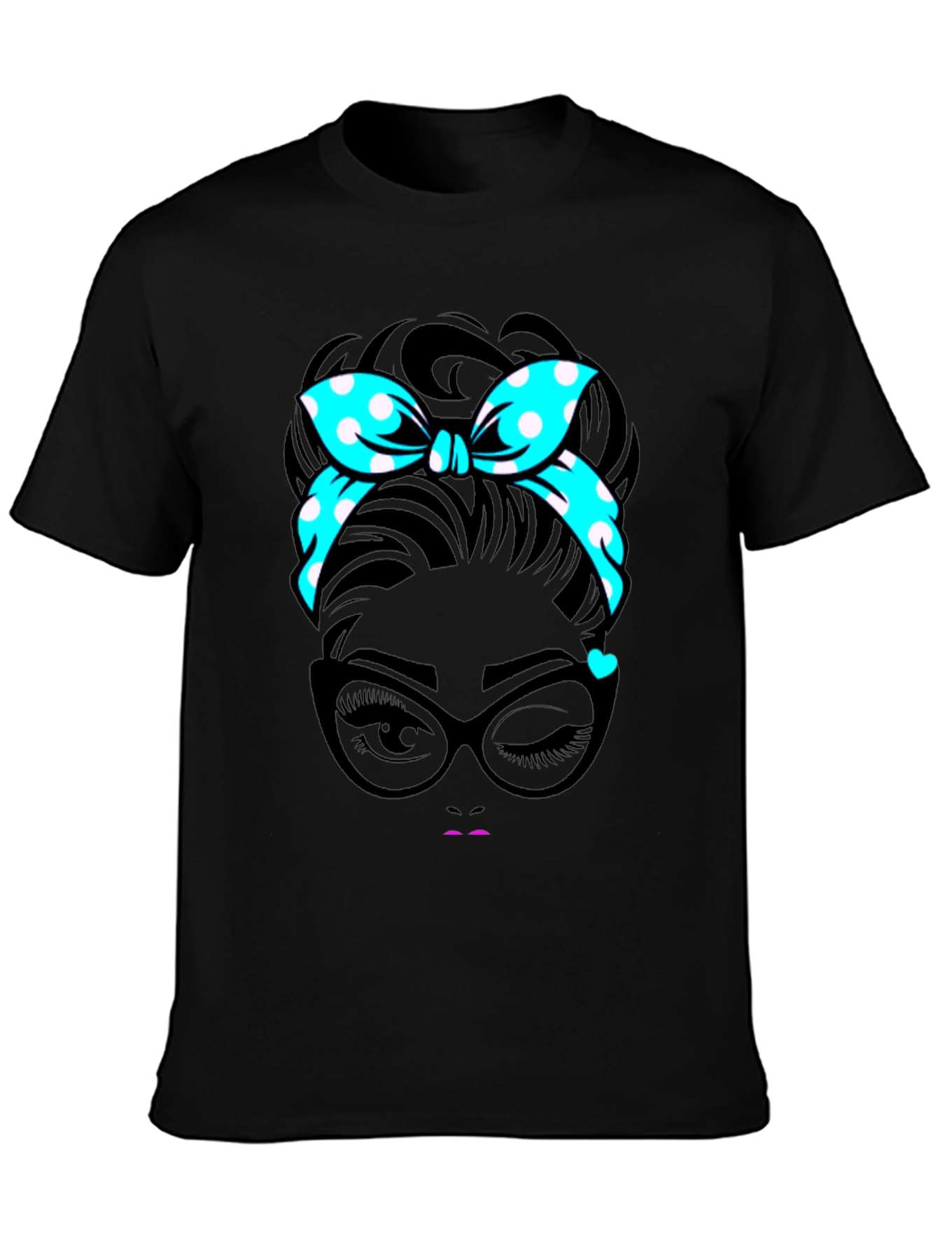 Retro Polka Dot Headband Womans Graphic Tee