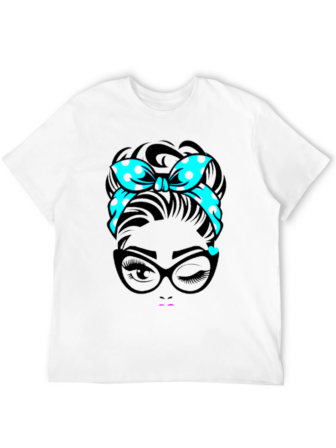 Retro Polka Dot Headband Womans Graphic Tee
