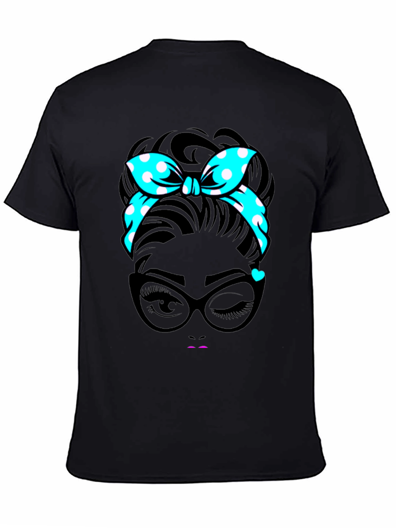 Retro Polka Dot Headband Womans Graphic Tee