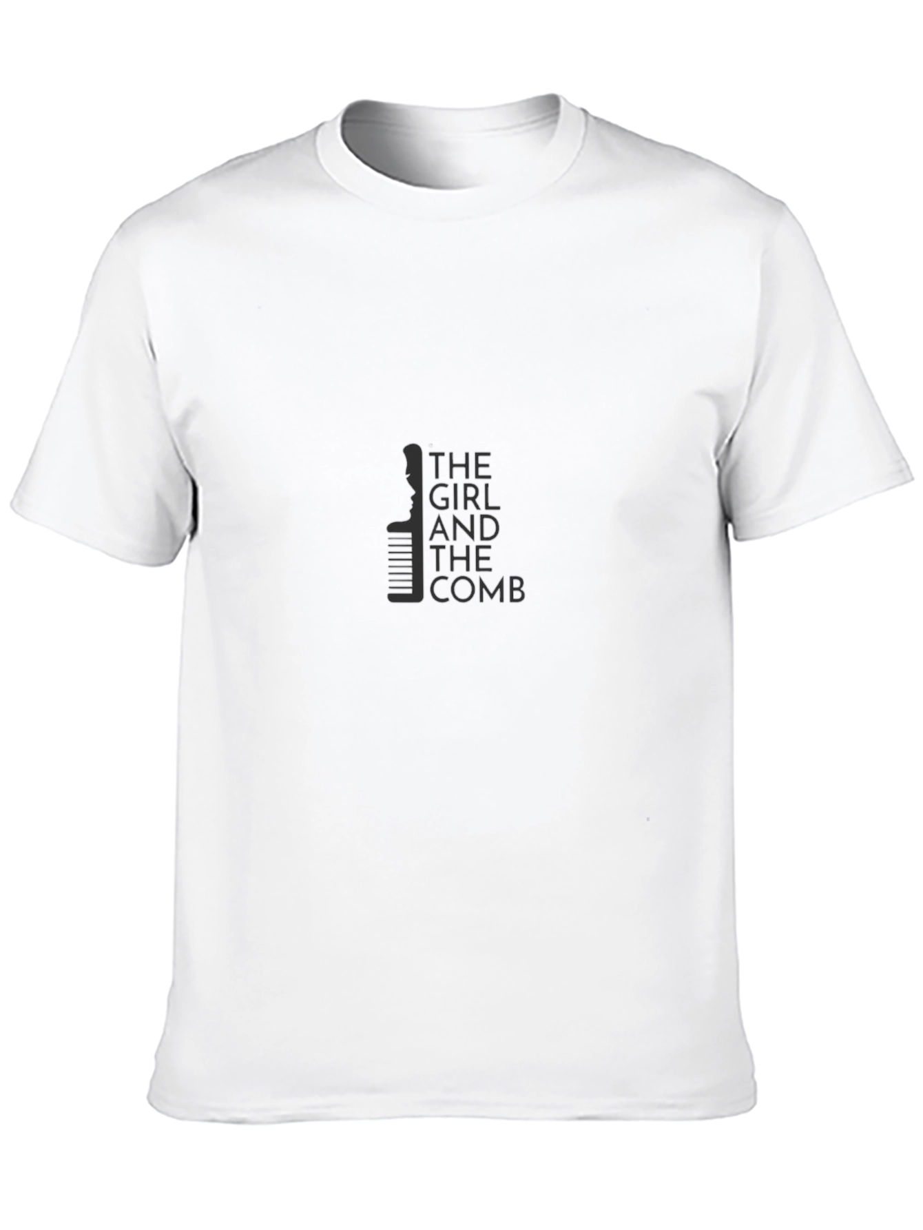 The Girl and The Comb Graphic Tee - Black