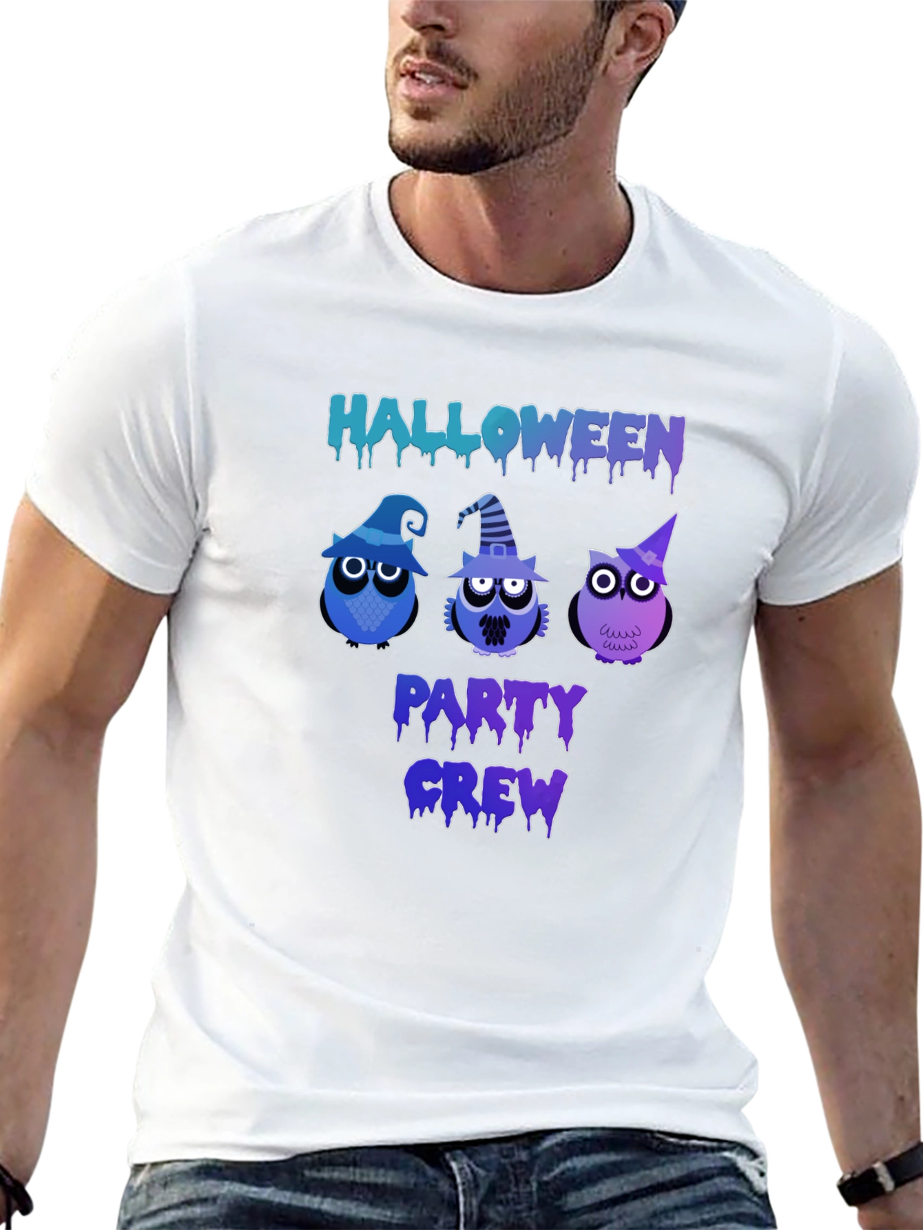 Halloween Party Crew Owls Graphic T-Shirt