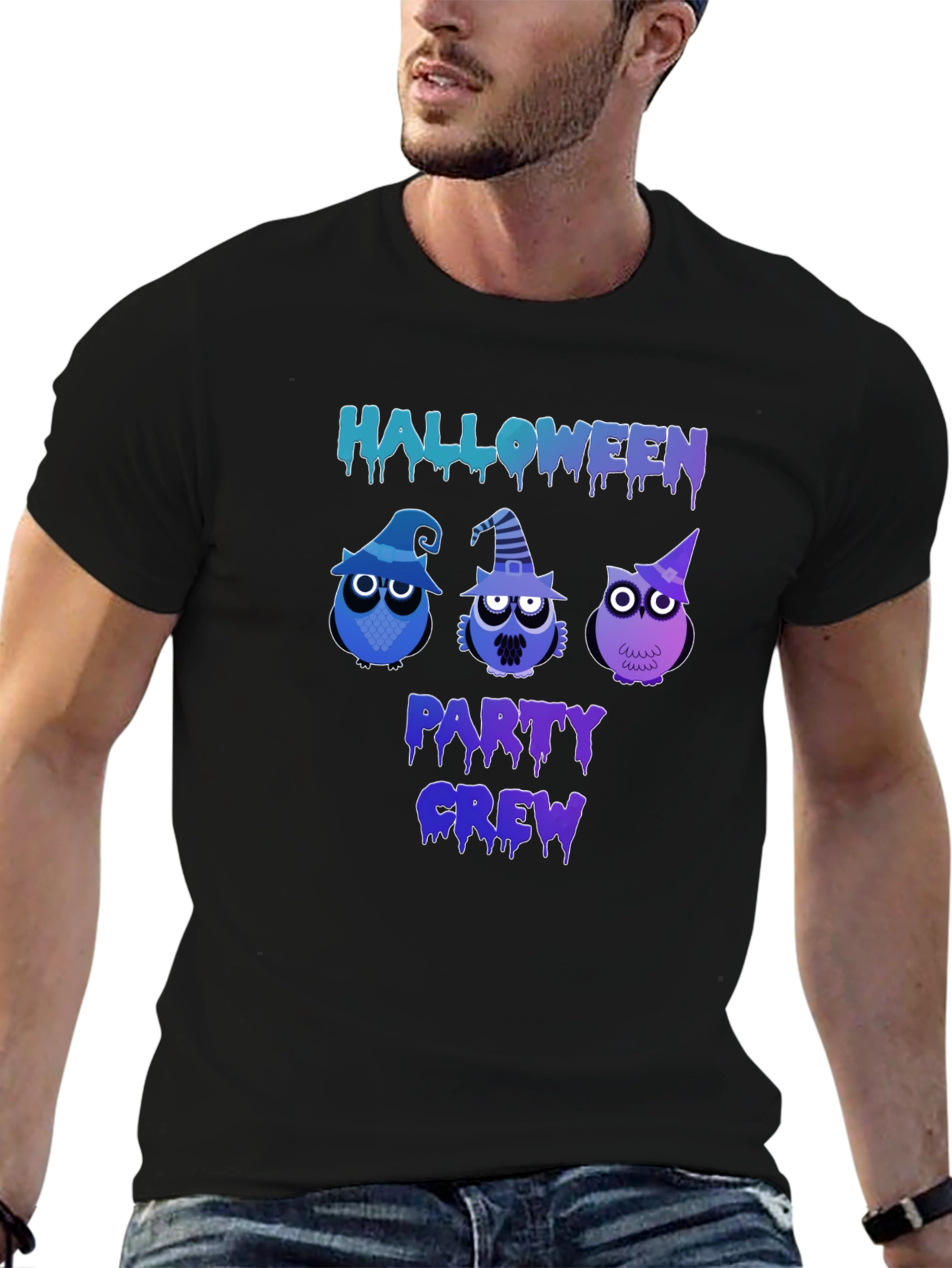 Halloween Party Crew Owls Graphic T-Shirt