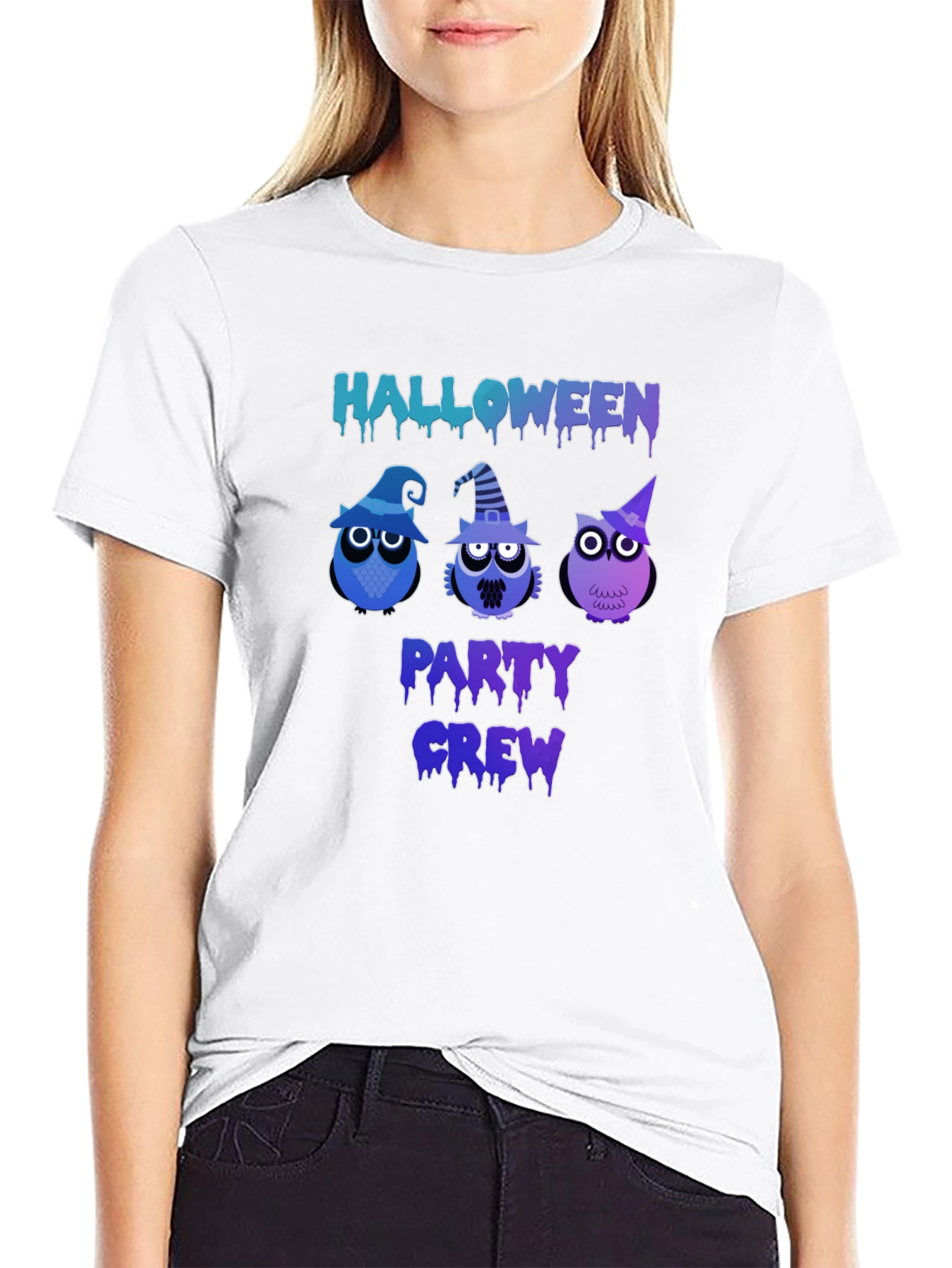Halloween Party Crew Owls Graphic T-Shirt