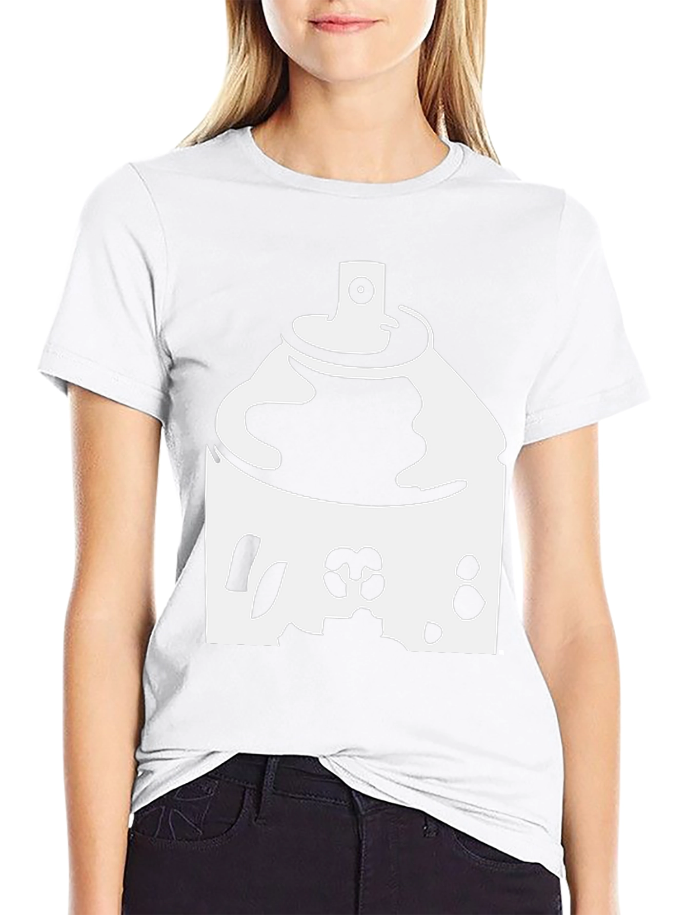 Spray Paint Graphic Tee - Black Cotton Shirt