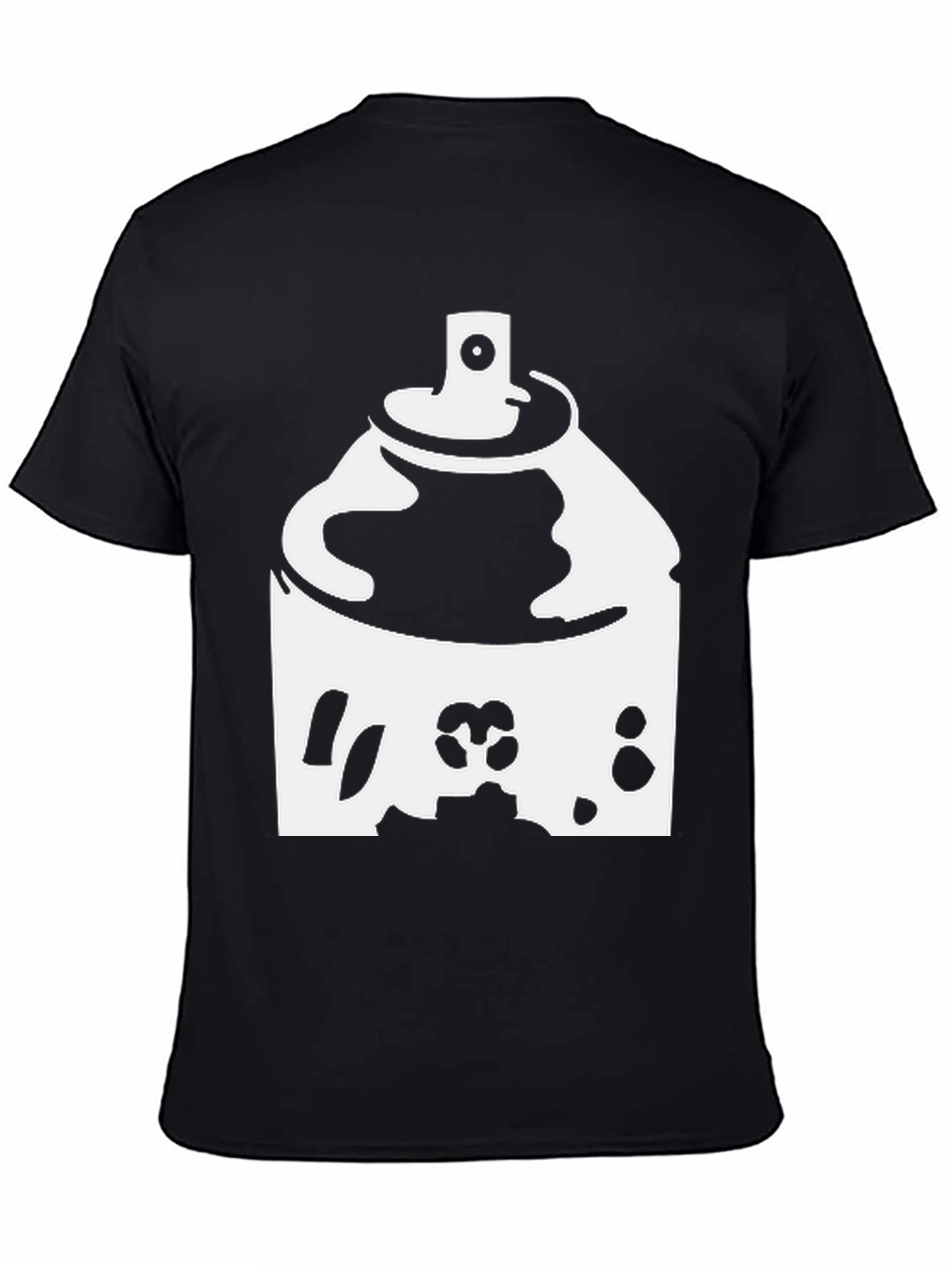 Spray Paint Graphic Tee - Black Cotton Shirt