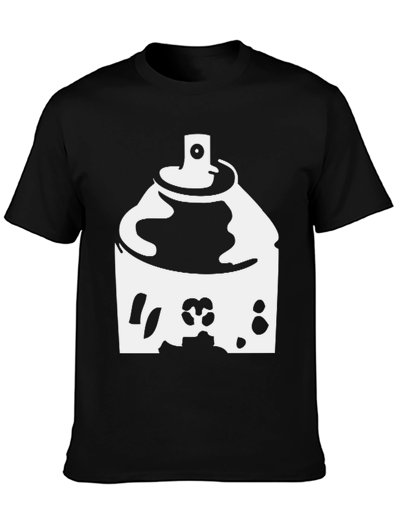 Spray Paint Graphic Tee - Black Cotton Shirt
