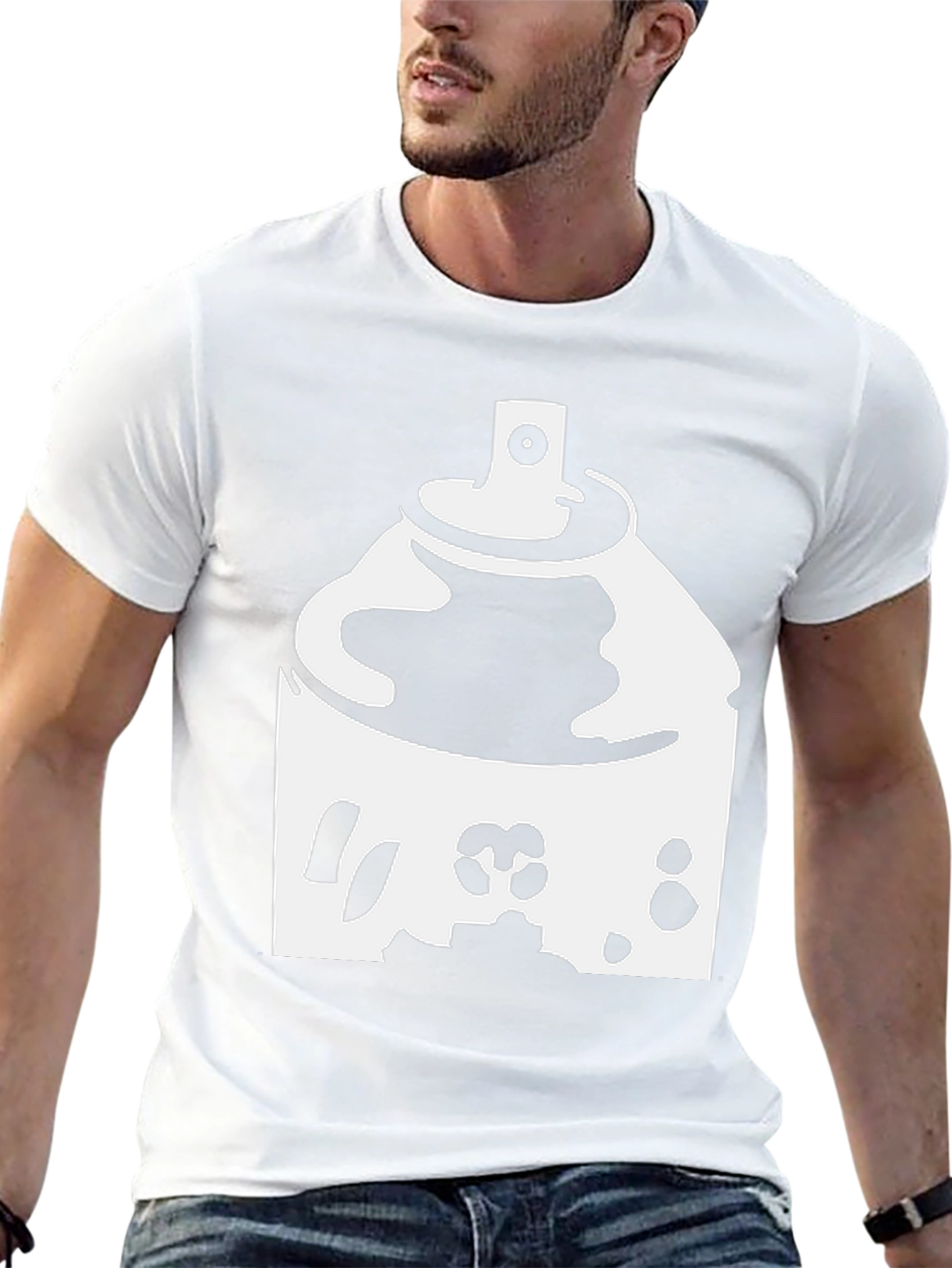 Spray Paint Graphic Tee - Black Cotton Shirt