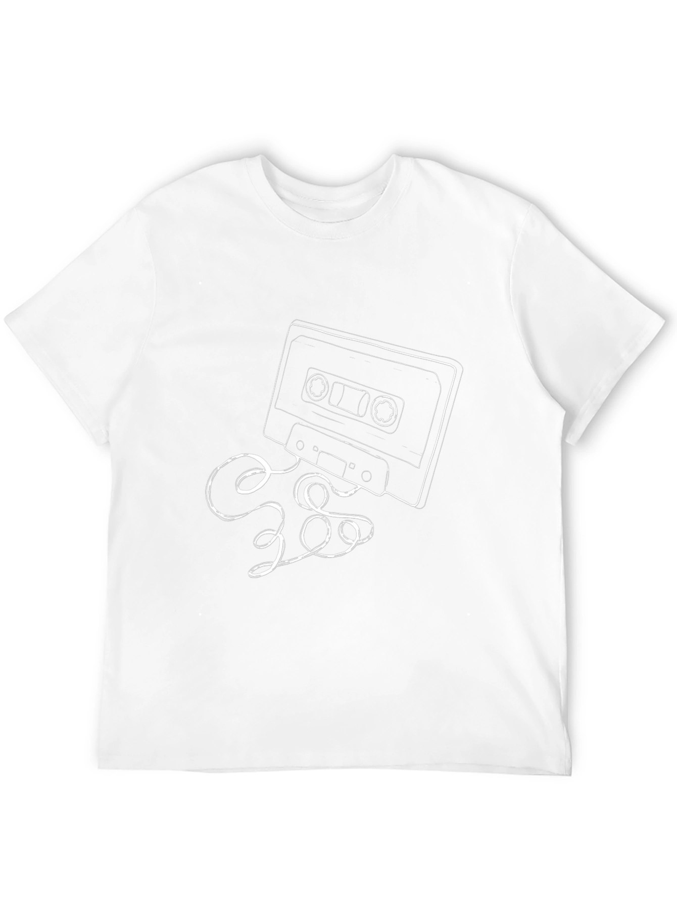 Retro Cassette Tape Graphic Tee - Black Cotton Blend
