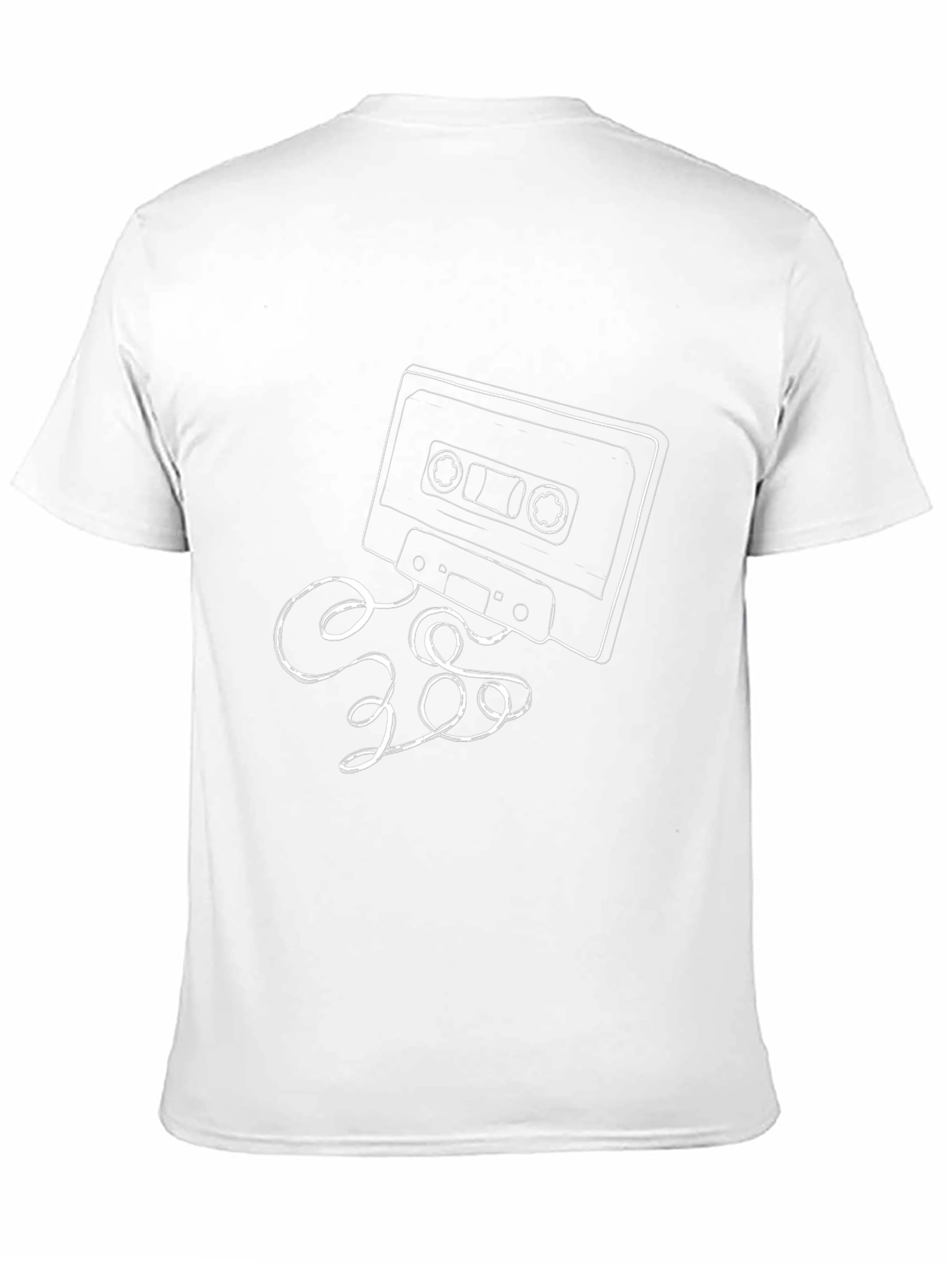 Retro Cassette Tape Graphic Tee - Black Cotton Blend
