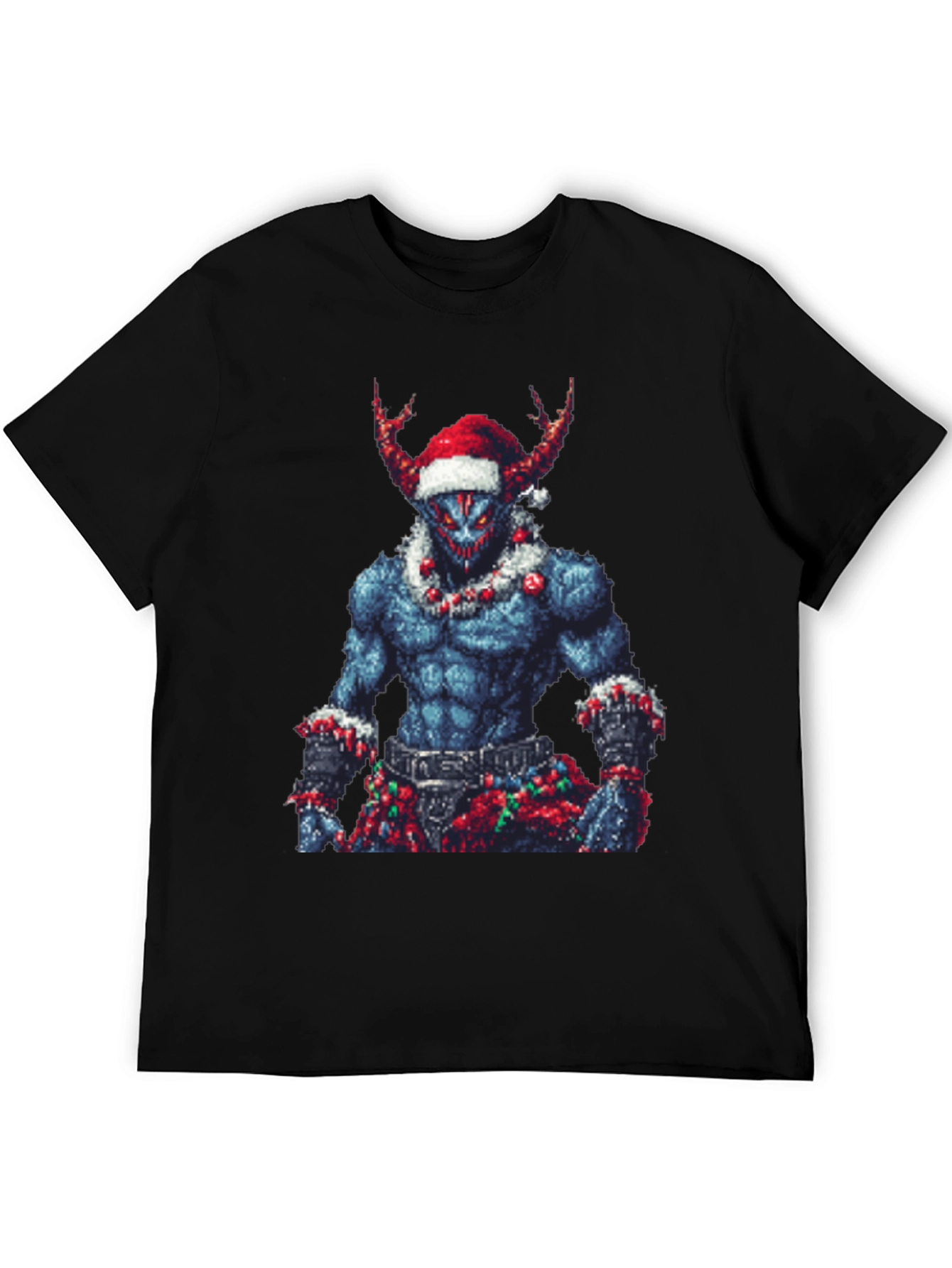 Pixel Art Christmas Demon Graphic Tee