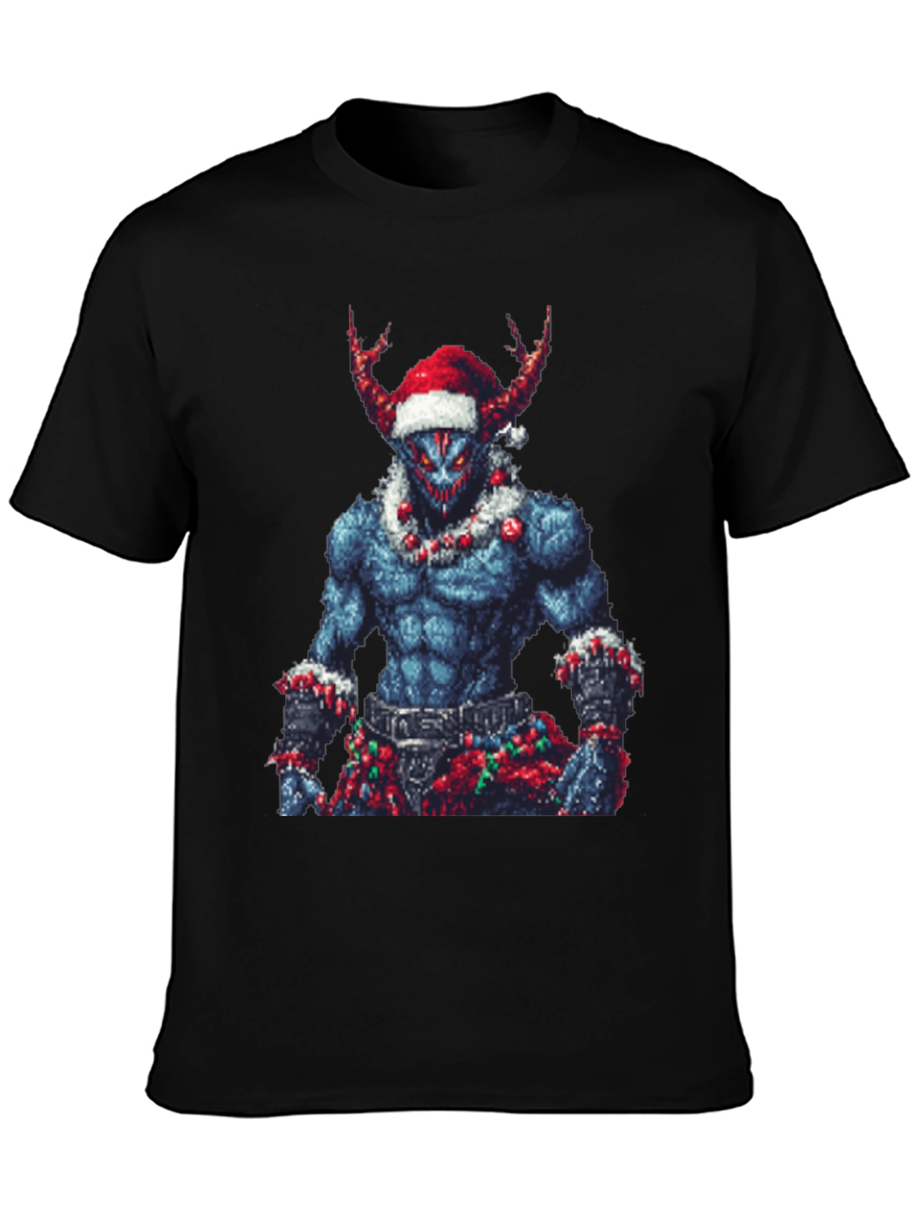 Pixel Art Christmas Demon Graphic Tee
