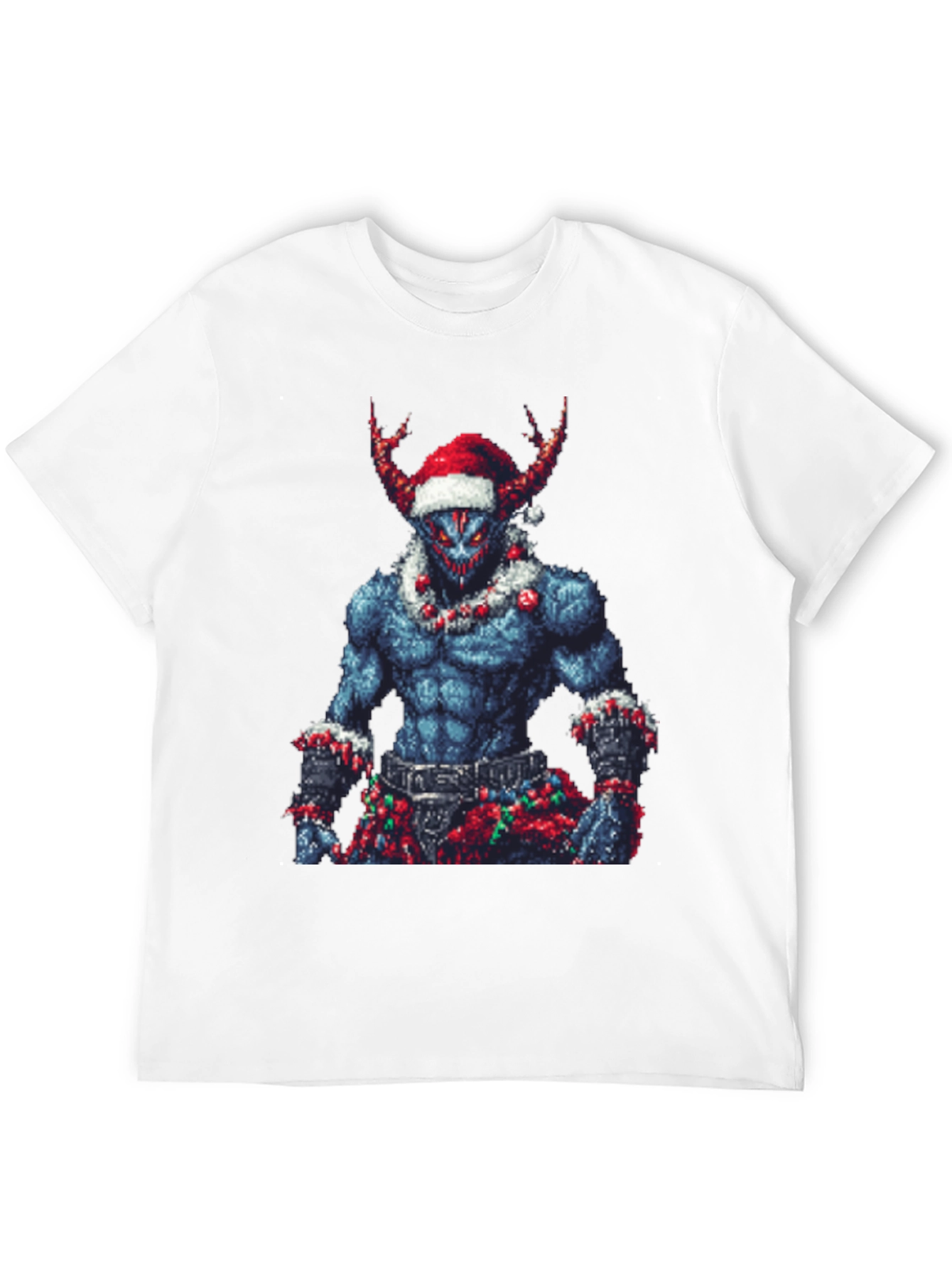 Pixel Art Christmas Demon Graphic Tee