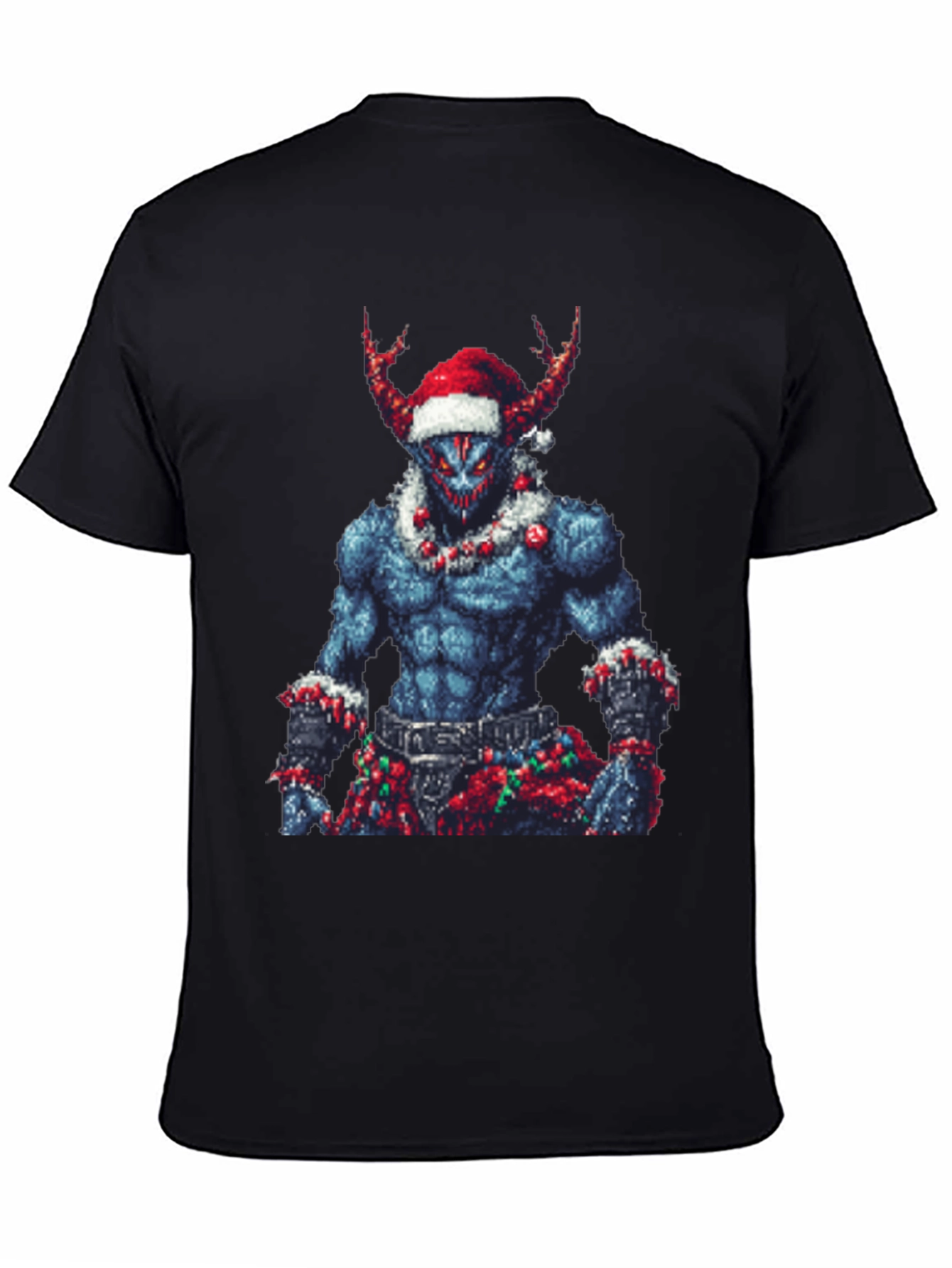 Pixel Art Christmas Demon Graphic Tee