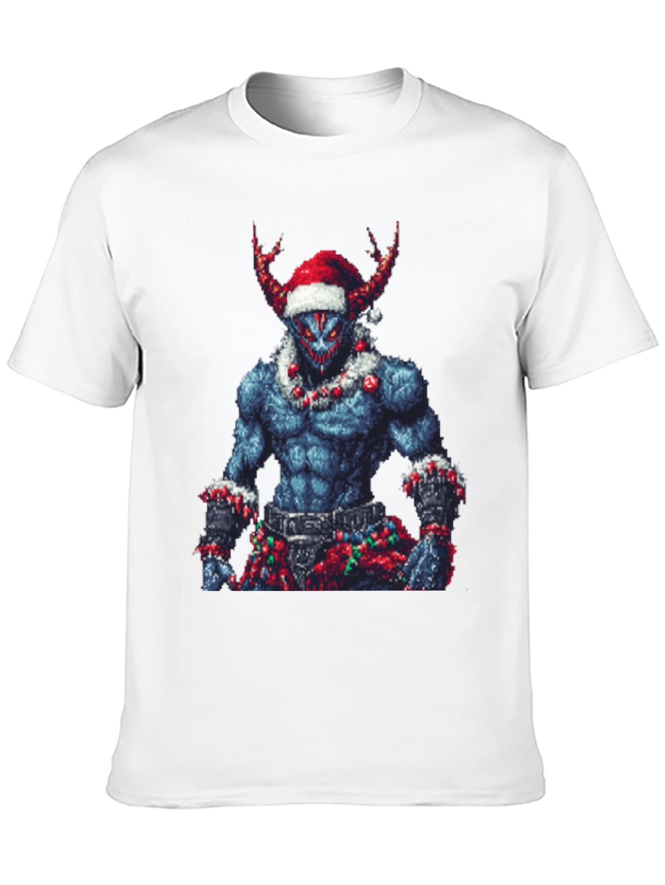 Pixel Art Christmas Demon Graphic Tee