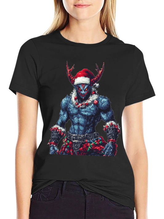 Pixel Art Christmas Demon Graphic Tee