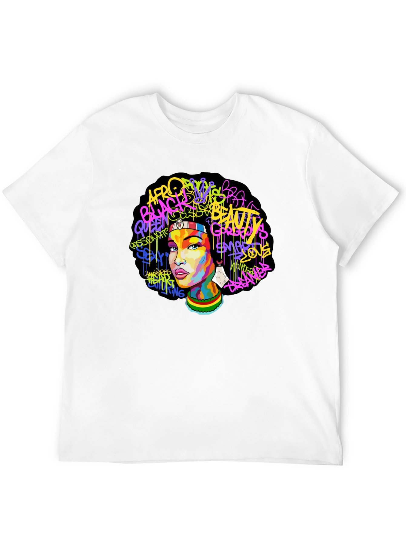 Black Afro Beauty Graphic Tee - Stylish Streetwear