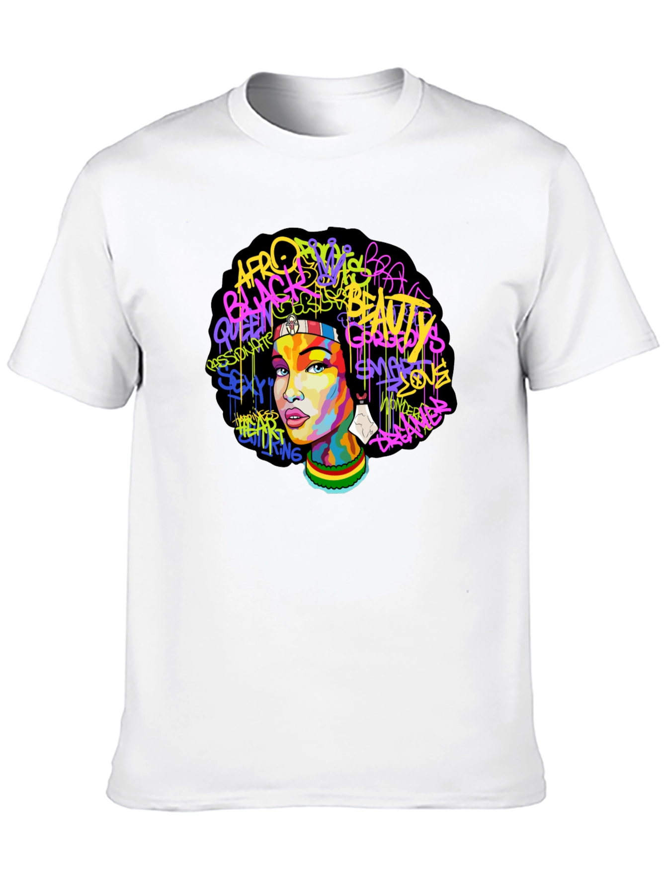 Black Afro Beauty Graphic Tee - Stylish Streetwear