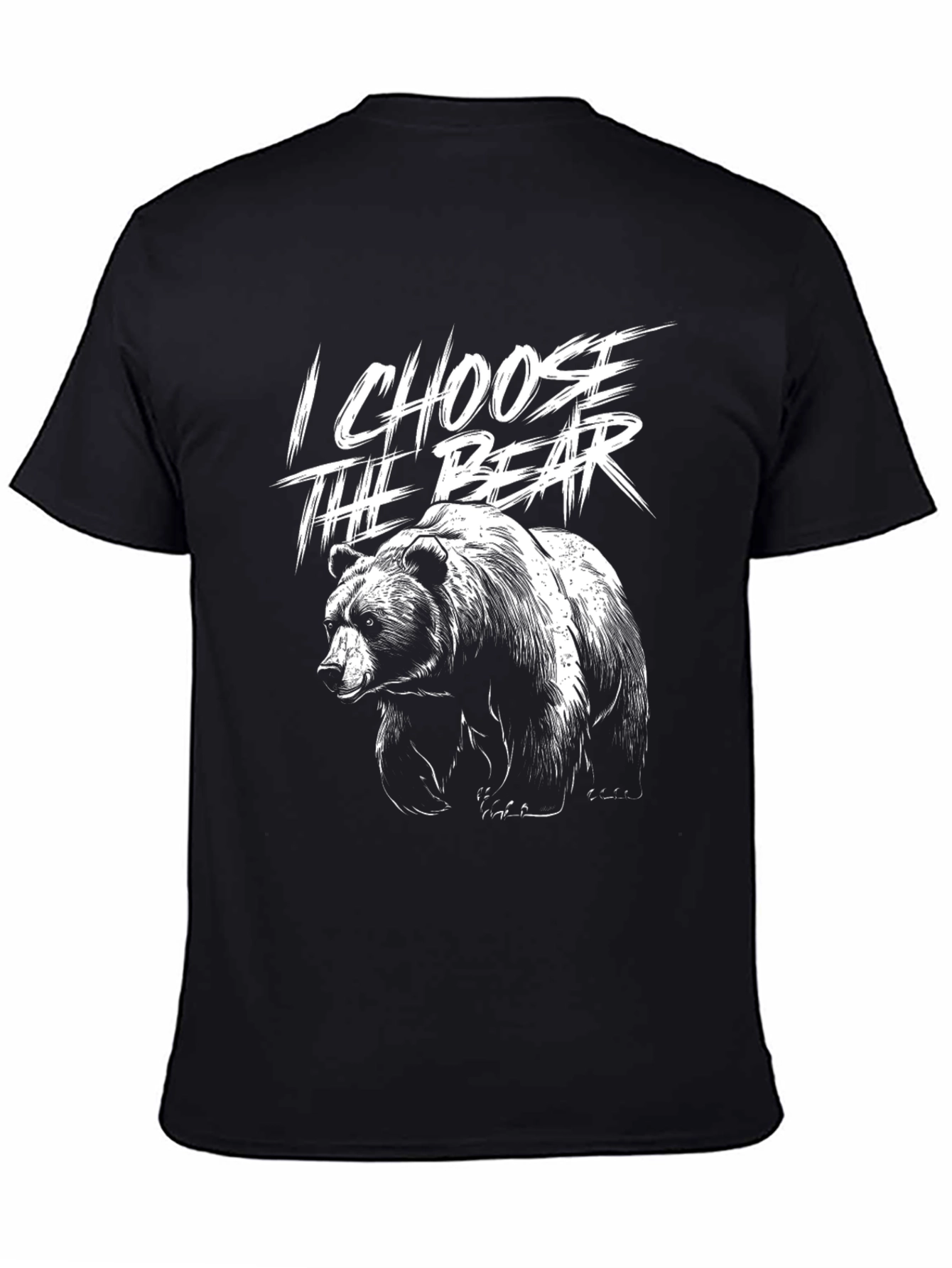 I Choose The Bear Black Graphic Tee