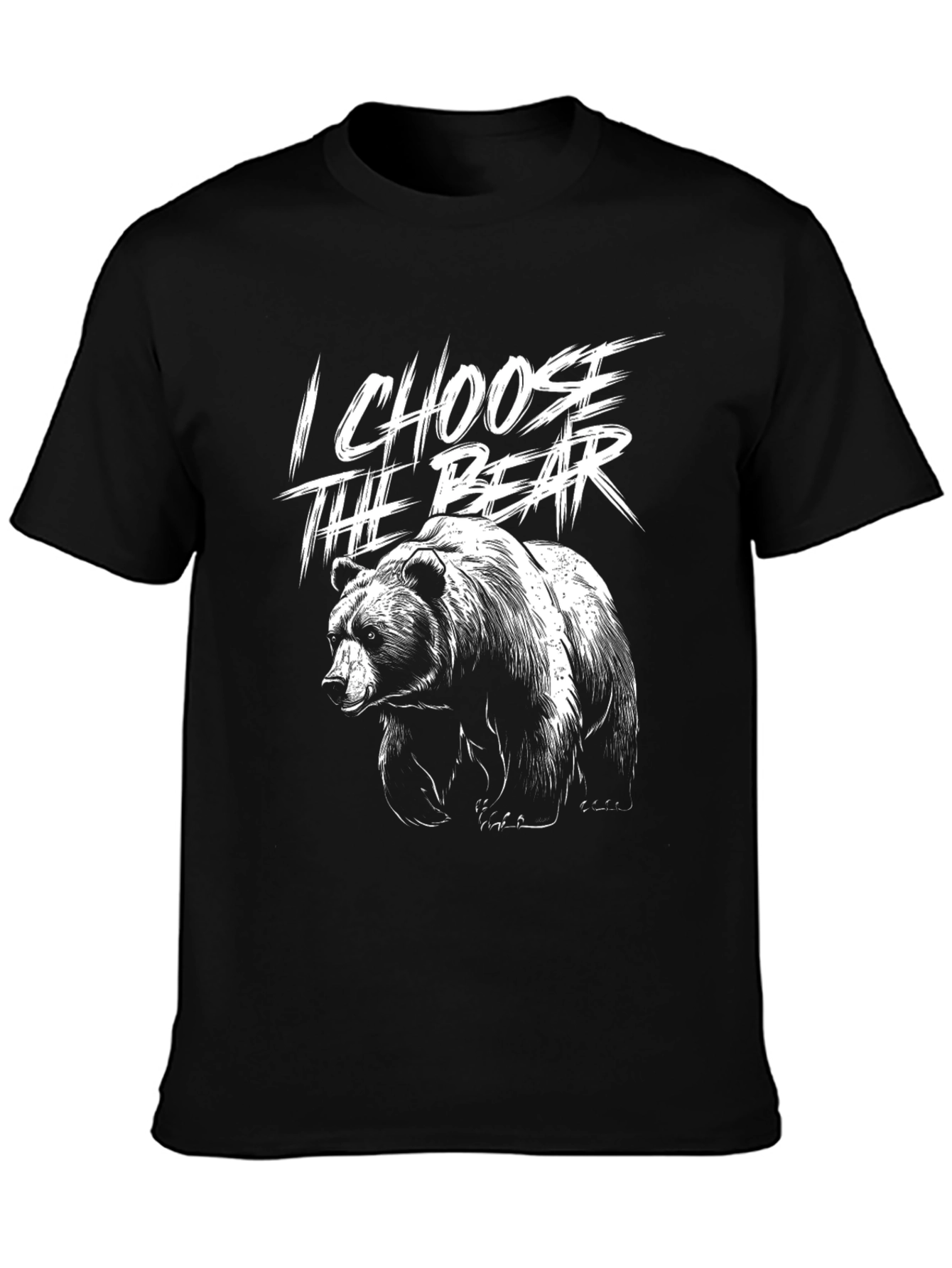 I Choose The Bear Black Graphic Tee