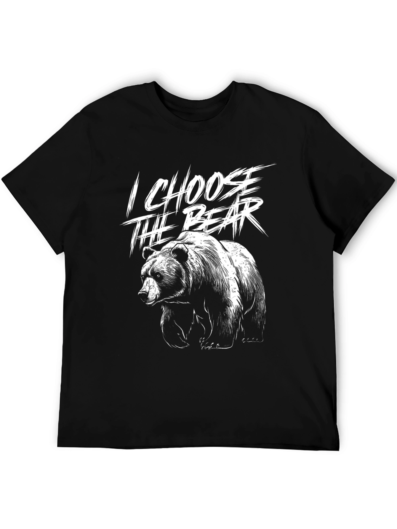 I Choose The Bear Black Graphic Tee