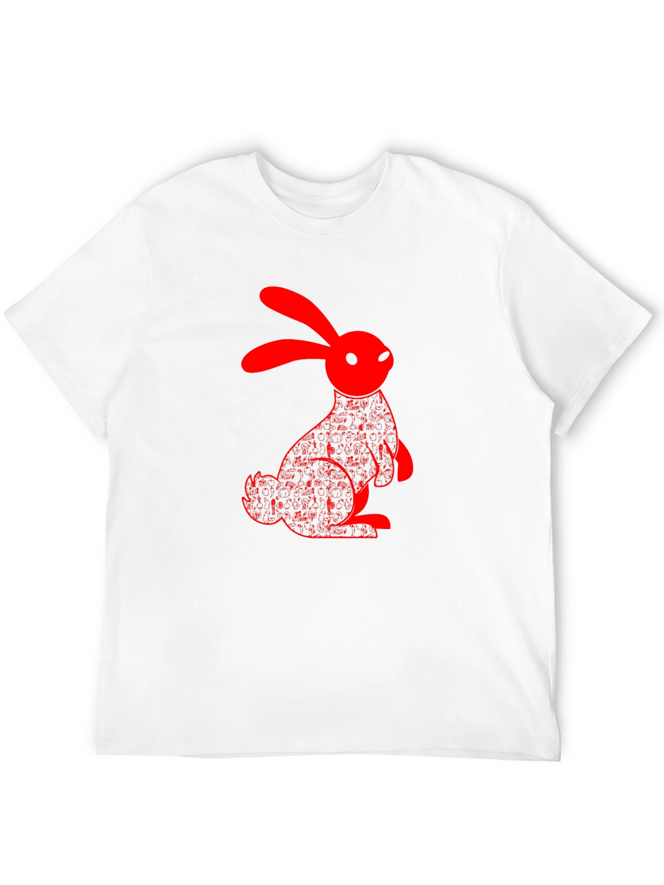 Red Rabbit Graphic Black T-Shirt