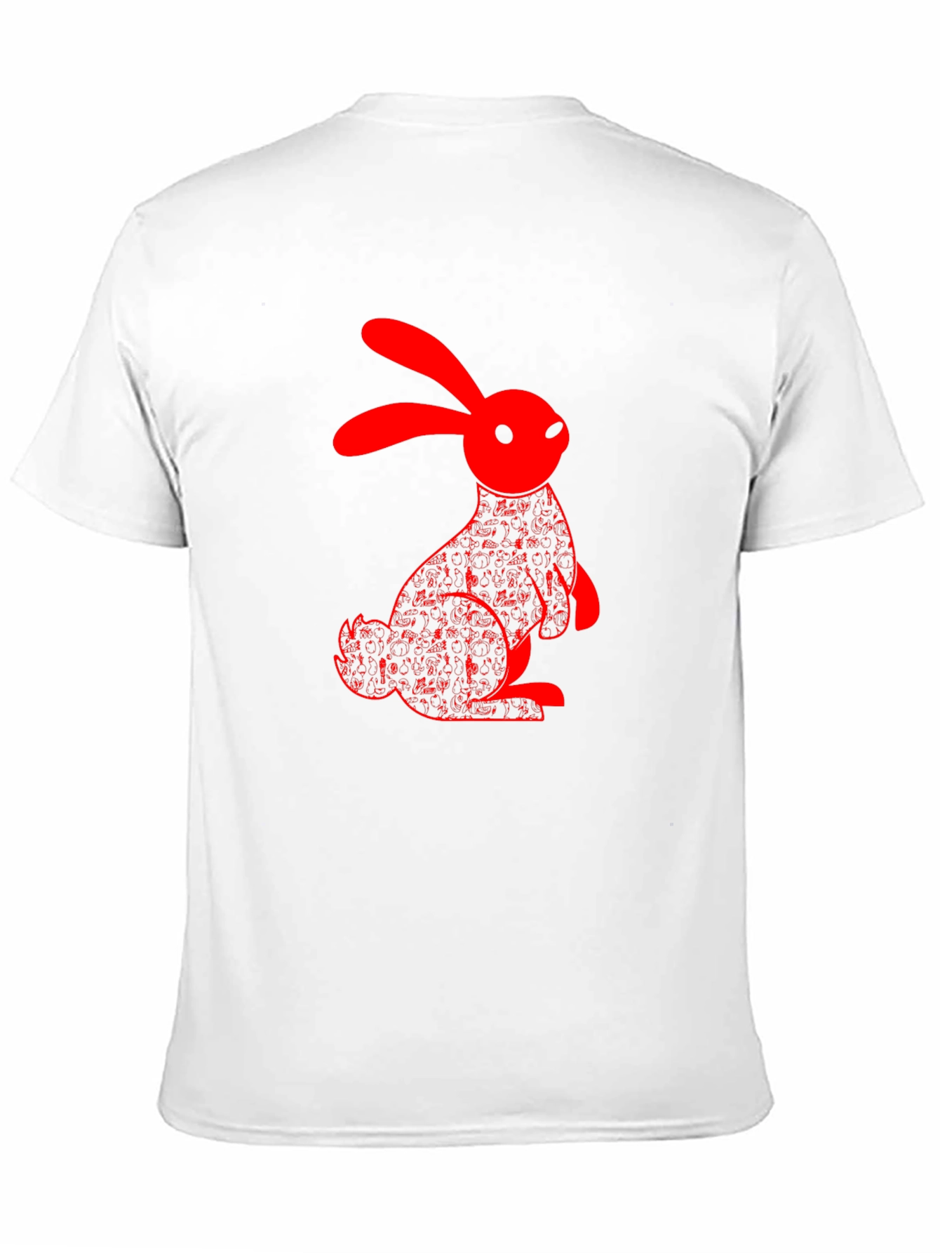 Red Rabbit Graphic Black T-Shirt