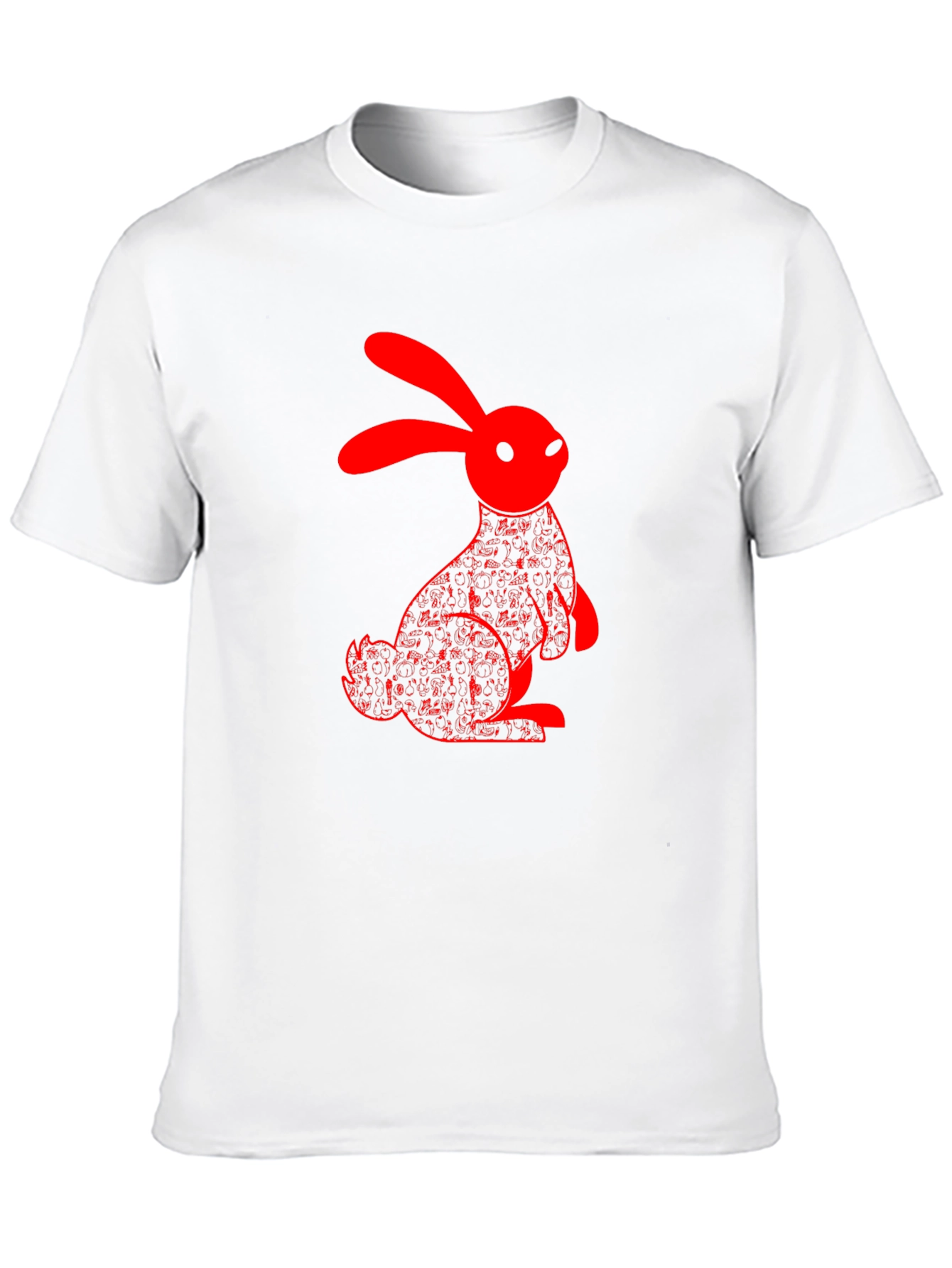 Red Rabbit Graphic Black T-Shirt